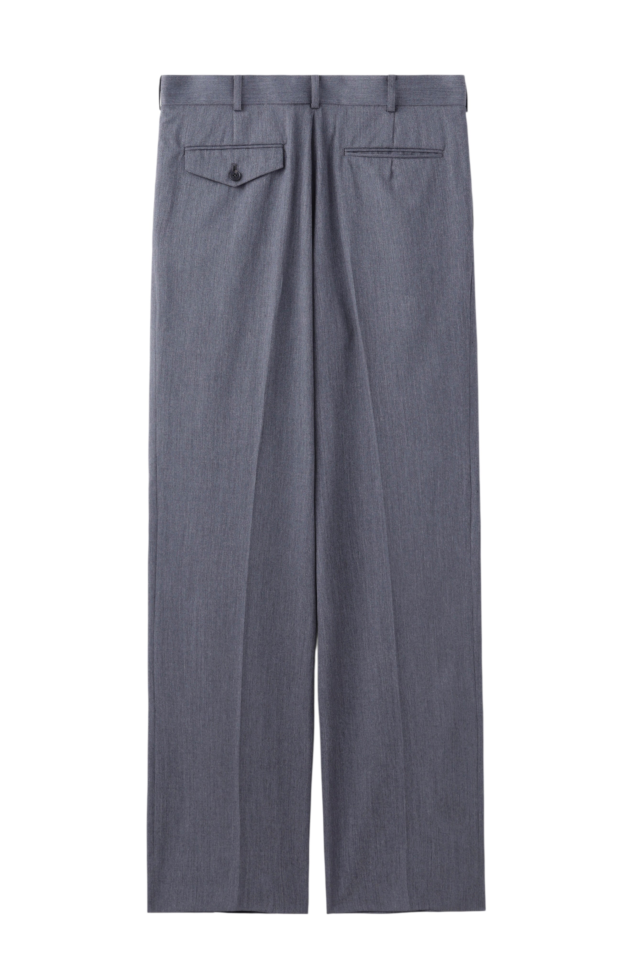 WOOL GABARDINE FOLDED WIDE TROUSERS