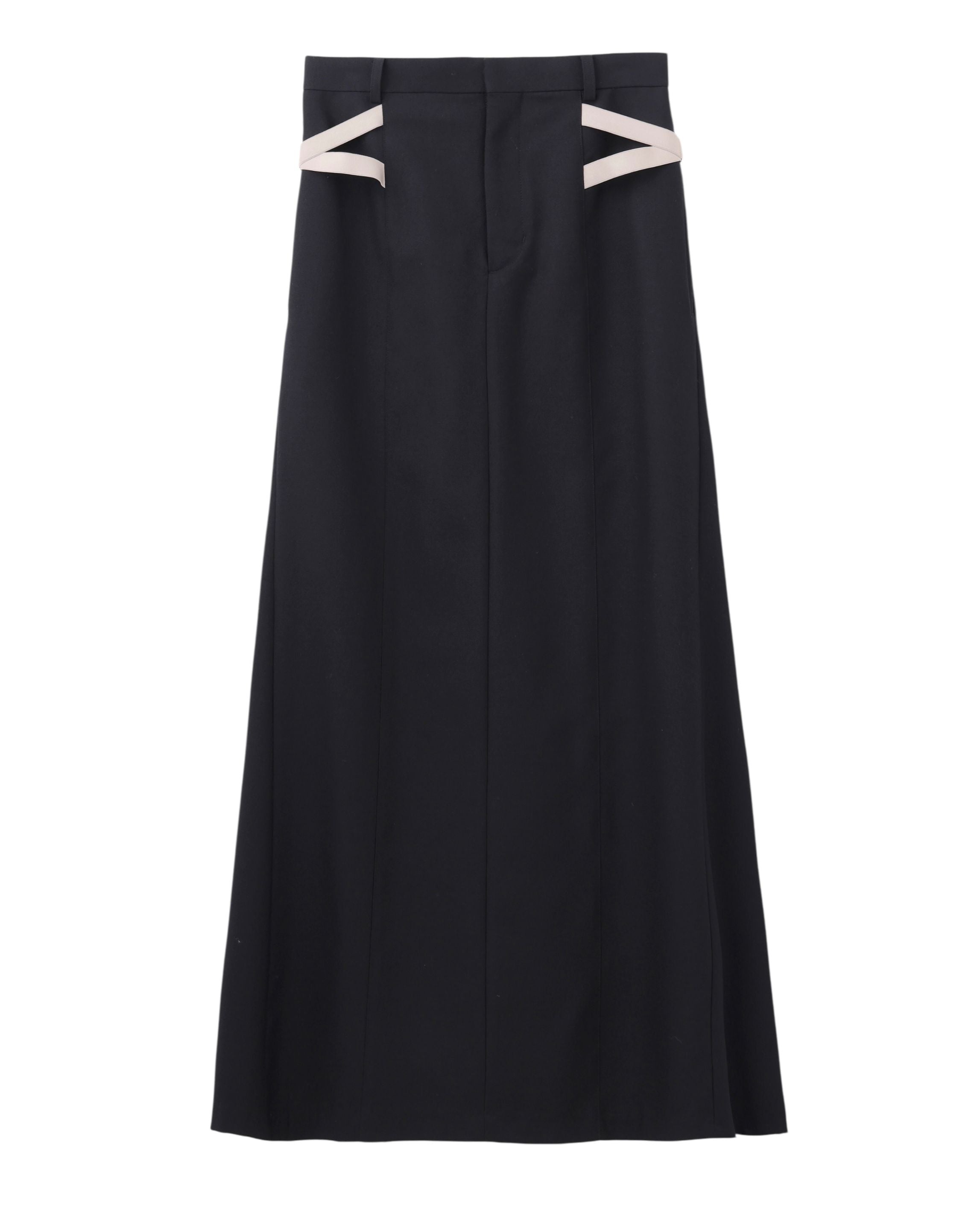 WOOL DOBBY SIDE STRAP SKIRT