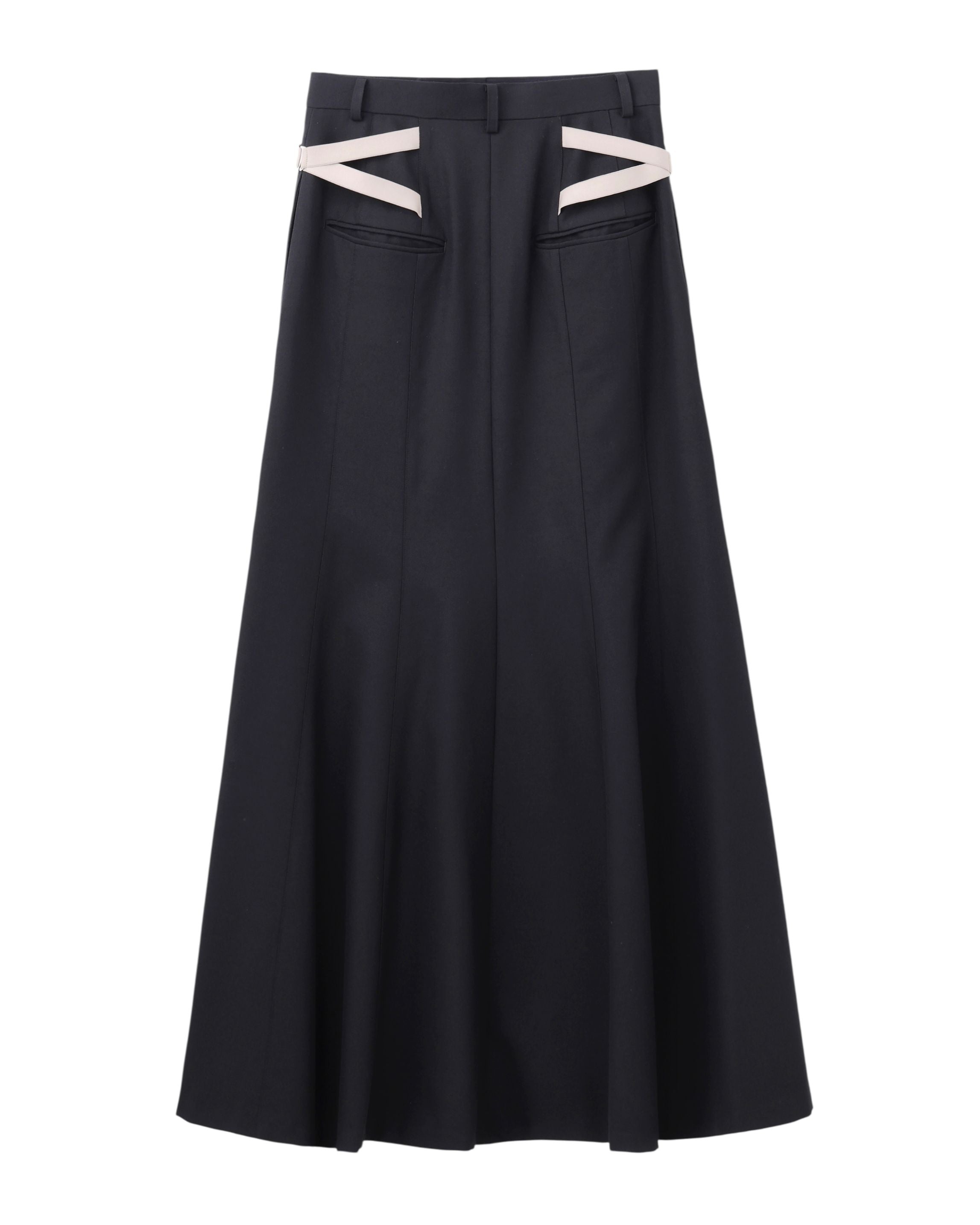WOOL DOBBY SIDE STRAP SKIRT