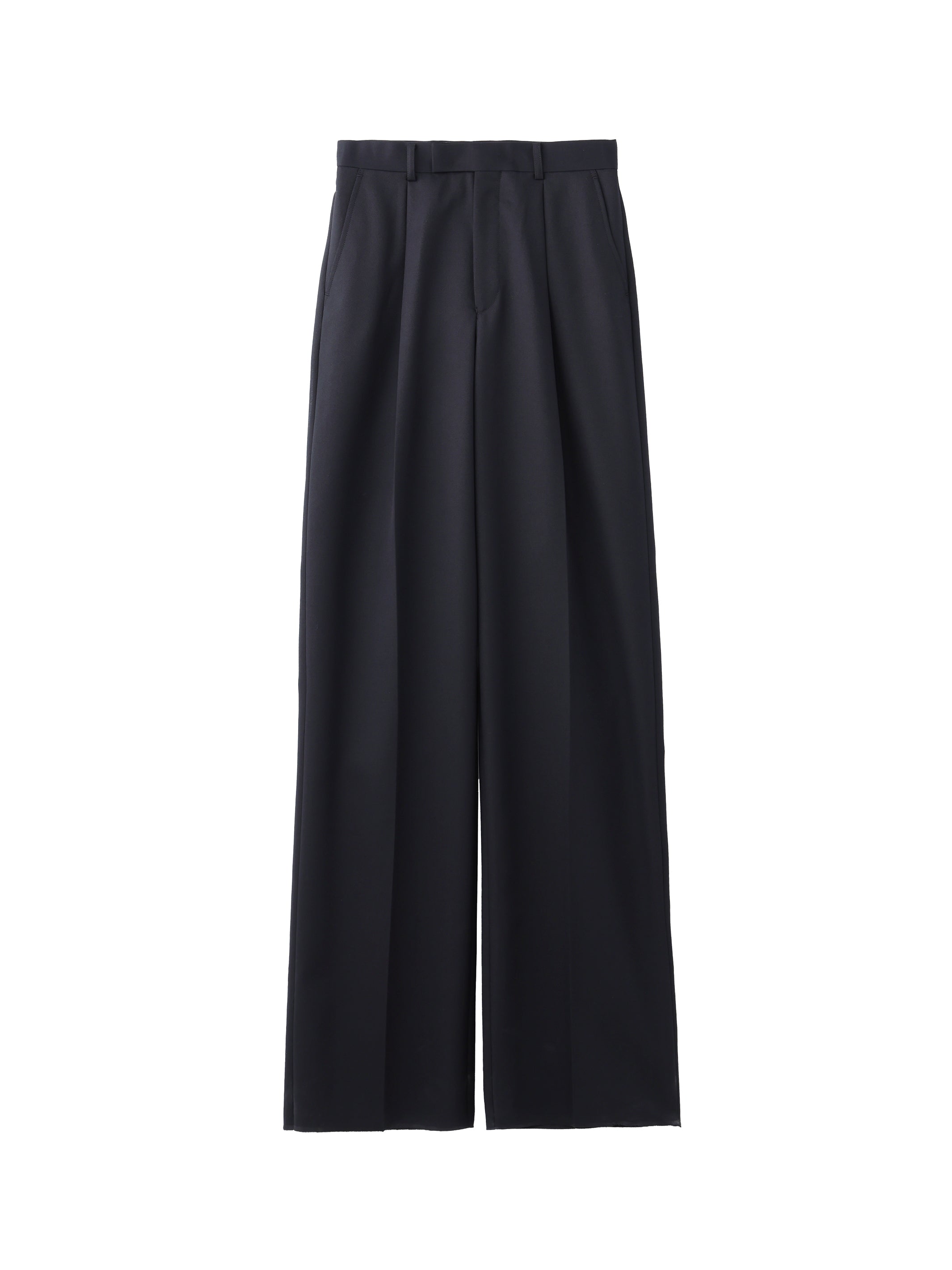 WOOL GABARDINE WIDE TROUSERS