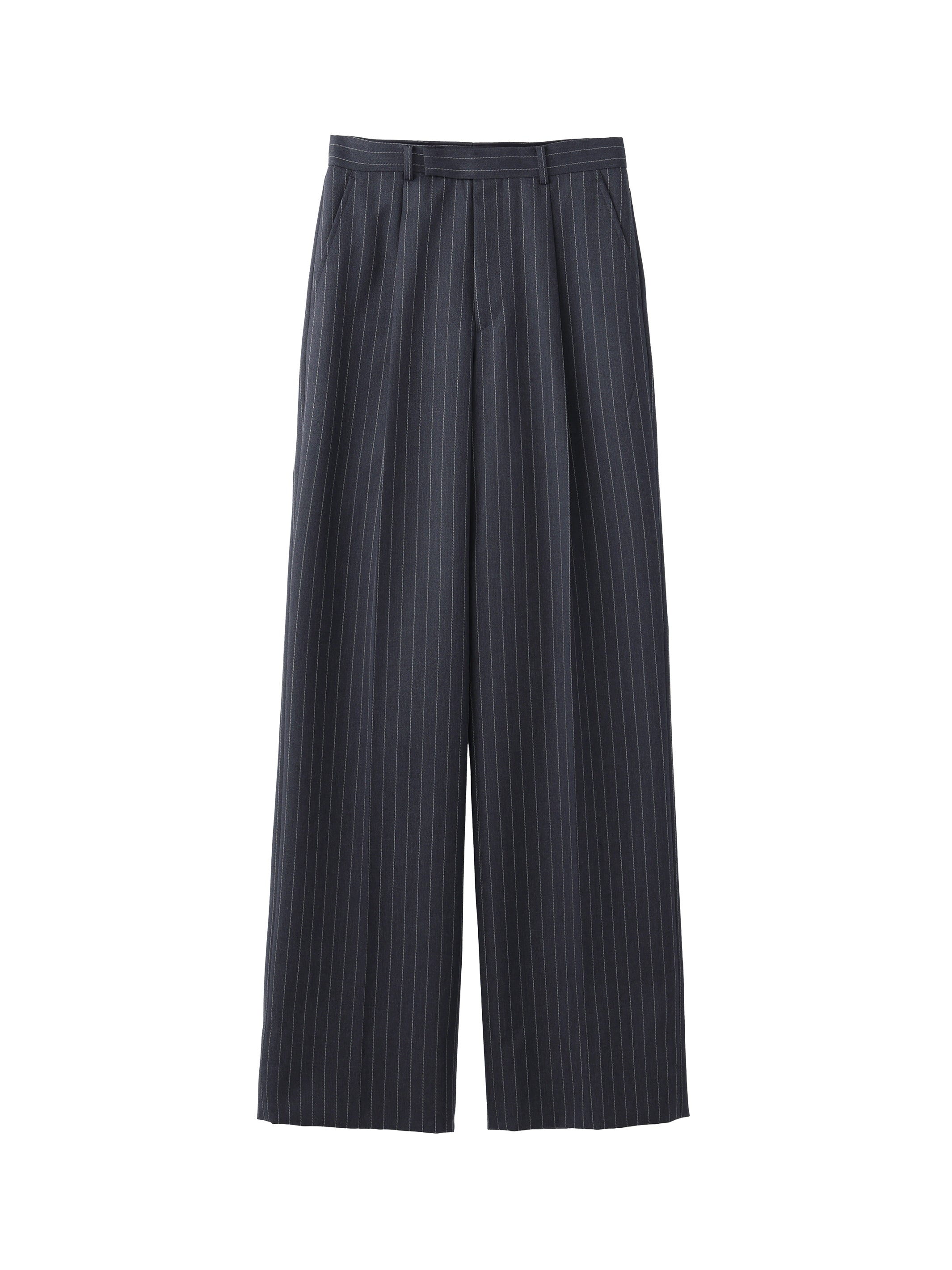 WOOL GABARDINE WIDE TROUSERS