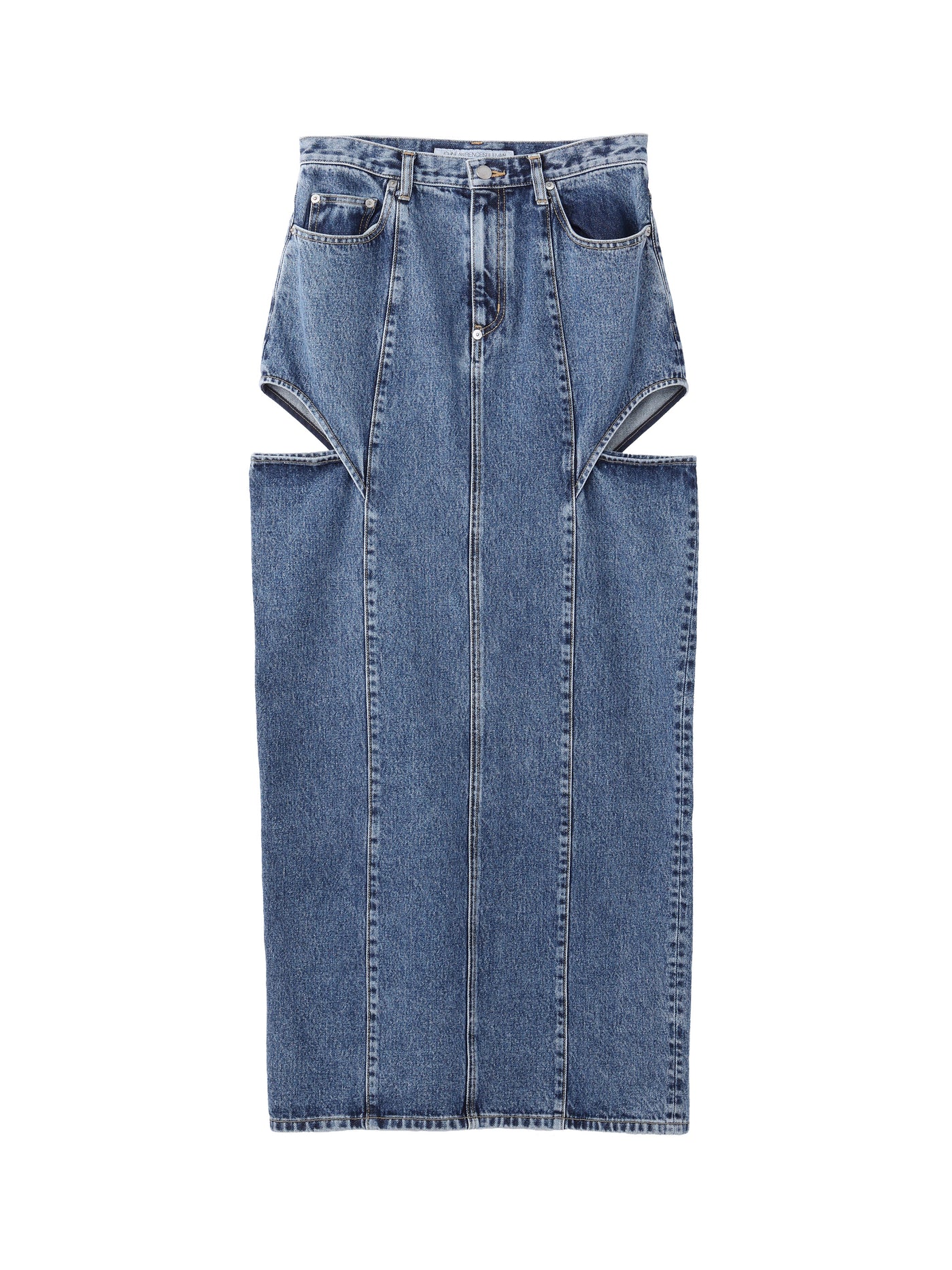 WASHED DENIM HOLLOWED OUT SKIRT