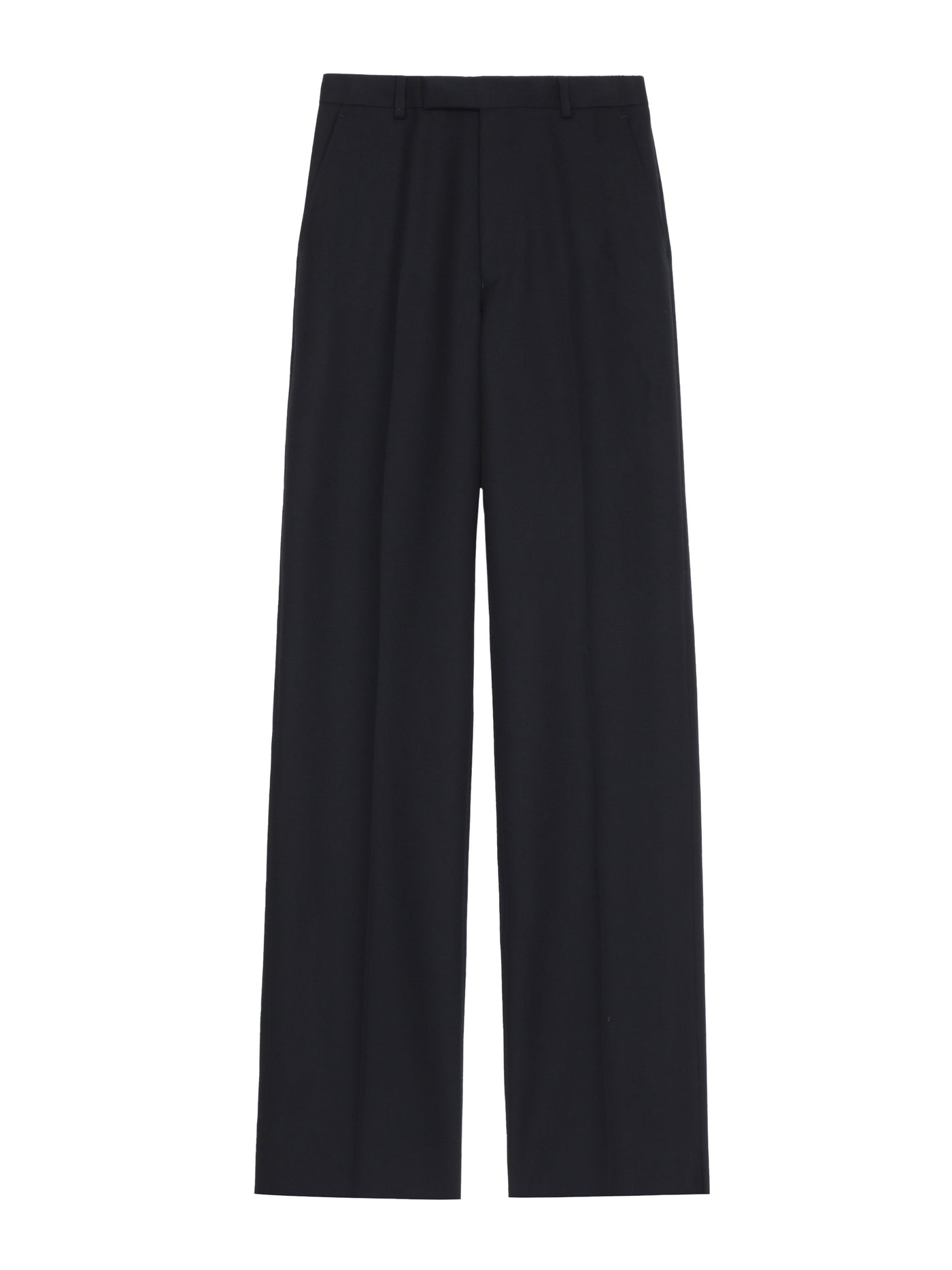 Wool gabardine straight trousers