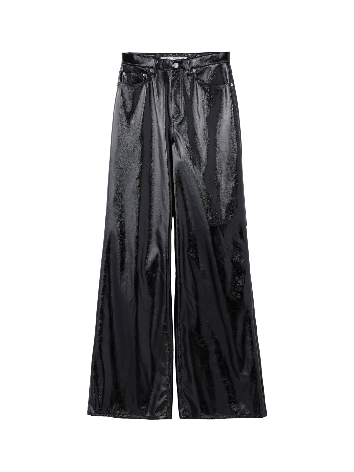 PATENT CUT OUT WIDE PANTS