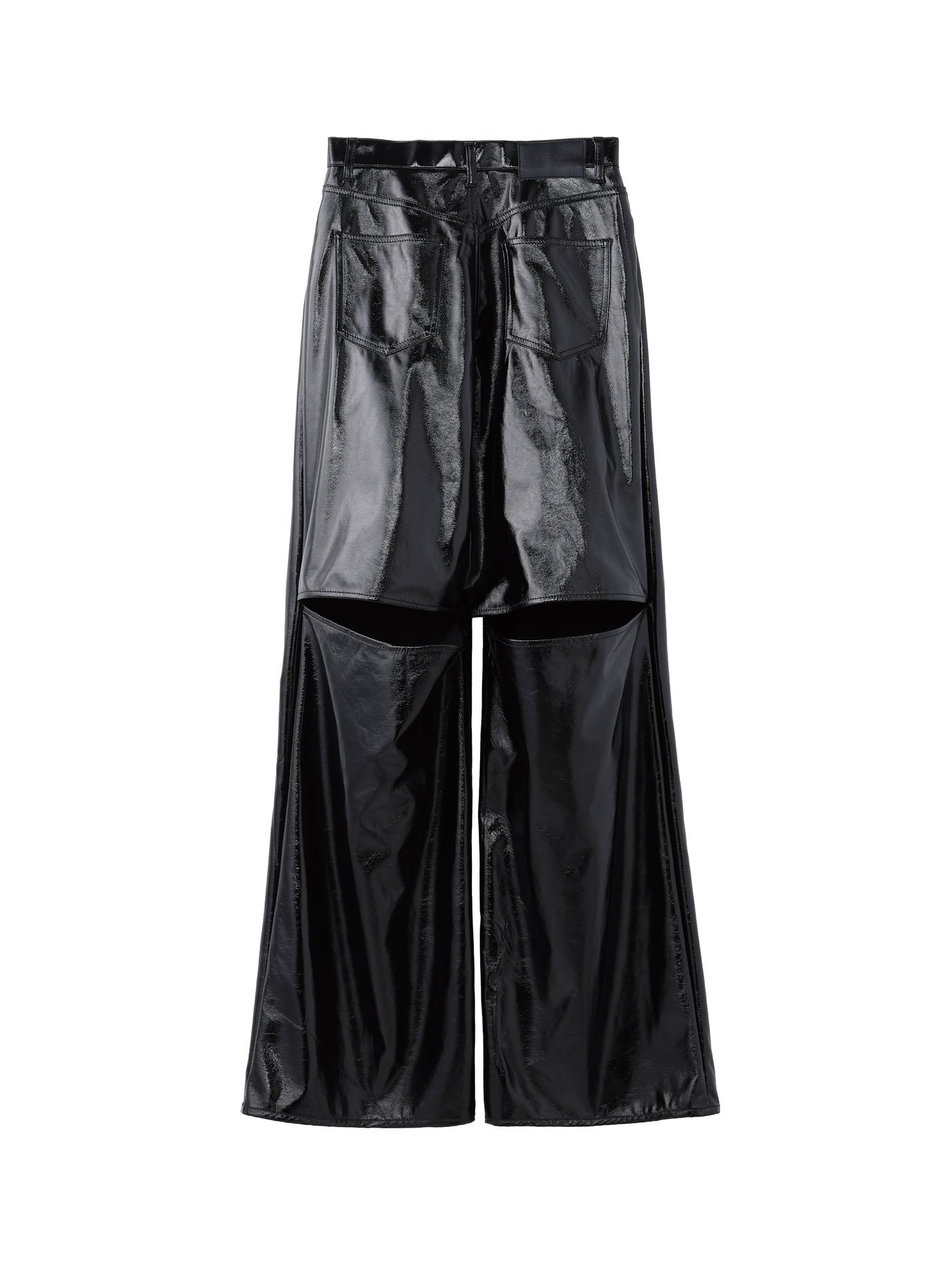 PATENT CUT OUT WIDE PANTS