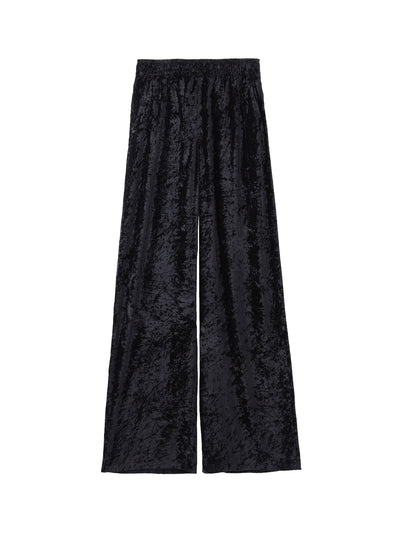 CRUSHED VELVET WIDE PANTS