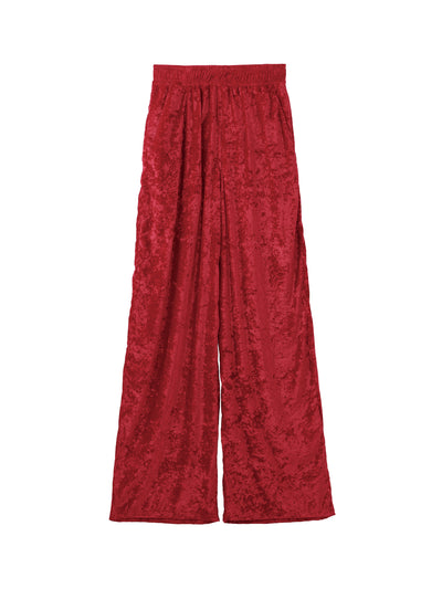 CRUSHED VELVET WIDE PANTS