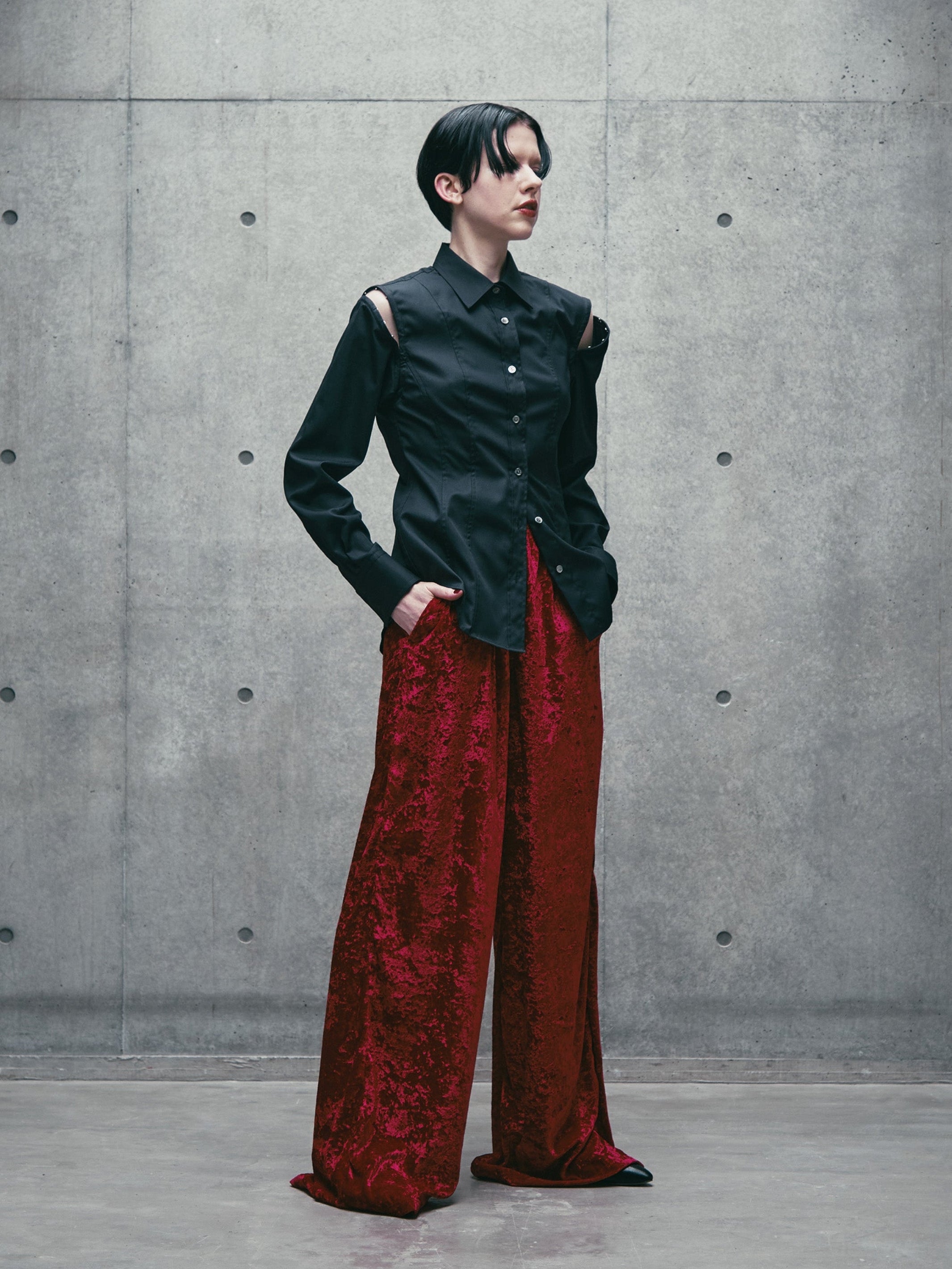 CRUSHED VELVET WIDE PANTS｜WOMENS