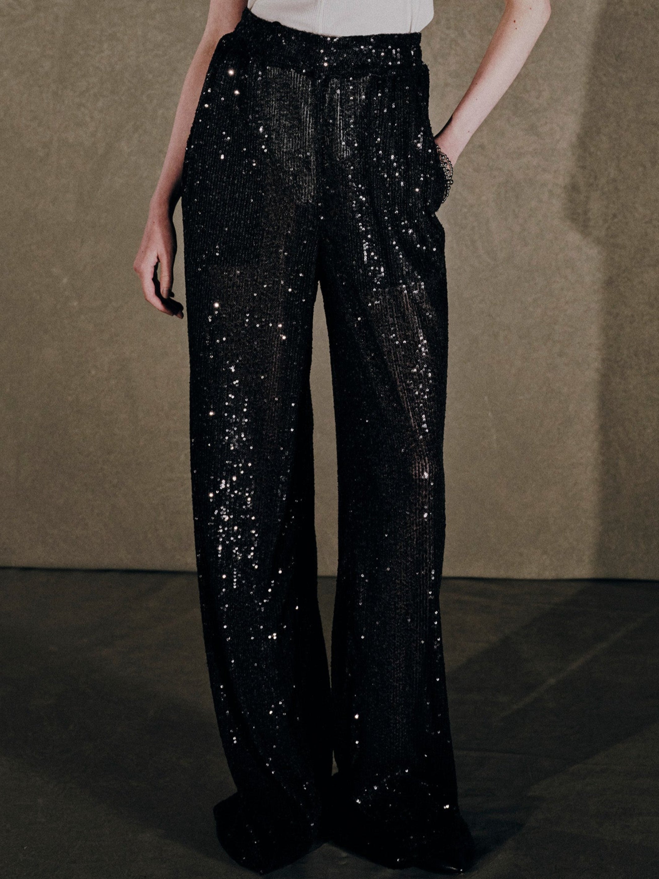 SPANGLE WIDE PANTS (WOMENS)