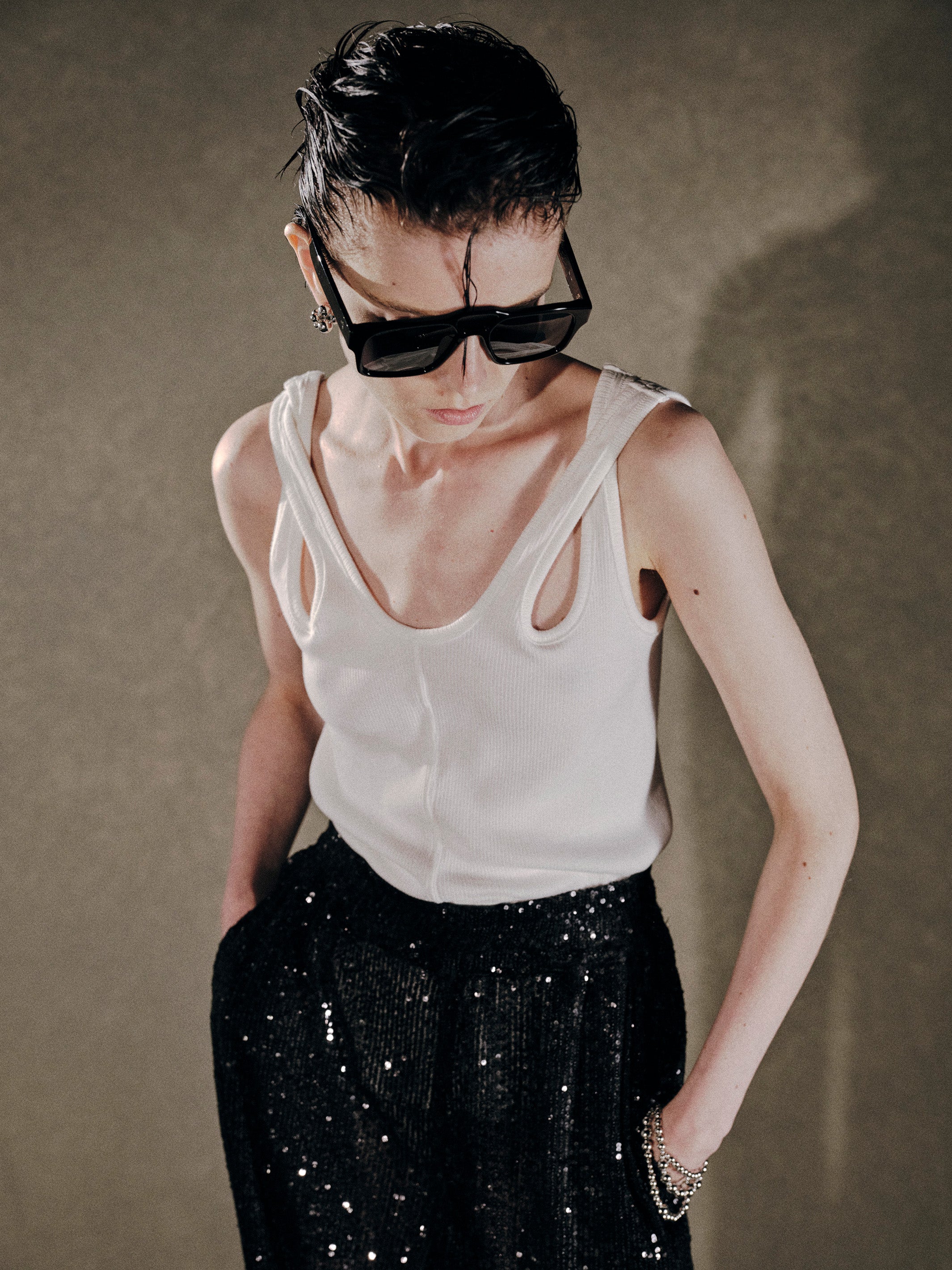 SPANGLE WIDE PANTS