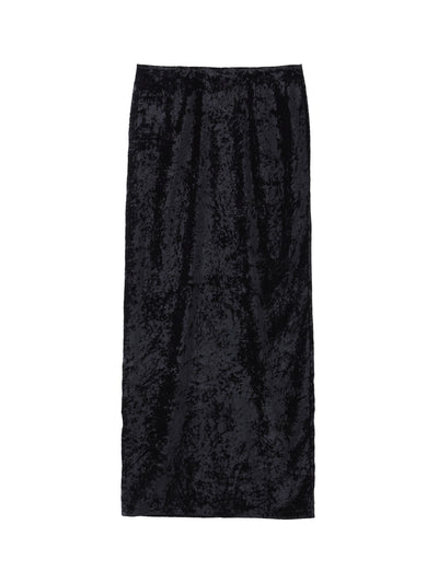 CRUSHED VELVET LONG SKIRT