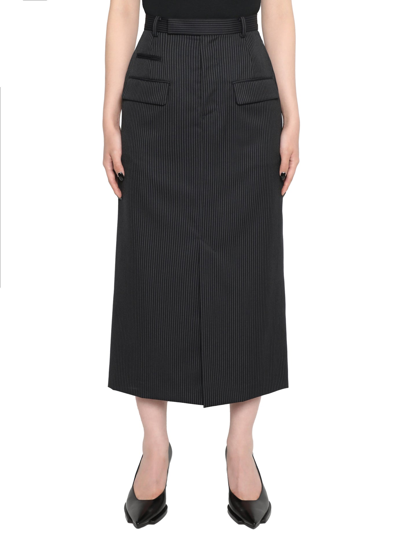Stripe tailored skirt