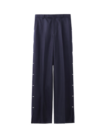 MELTON METAL LINE WIDE TROUSERS