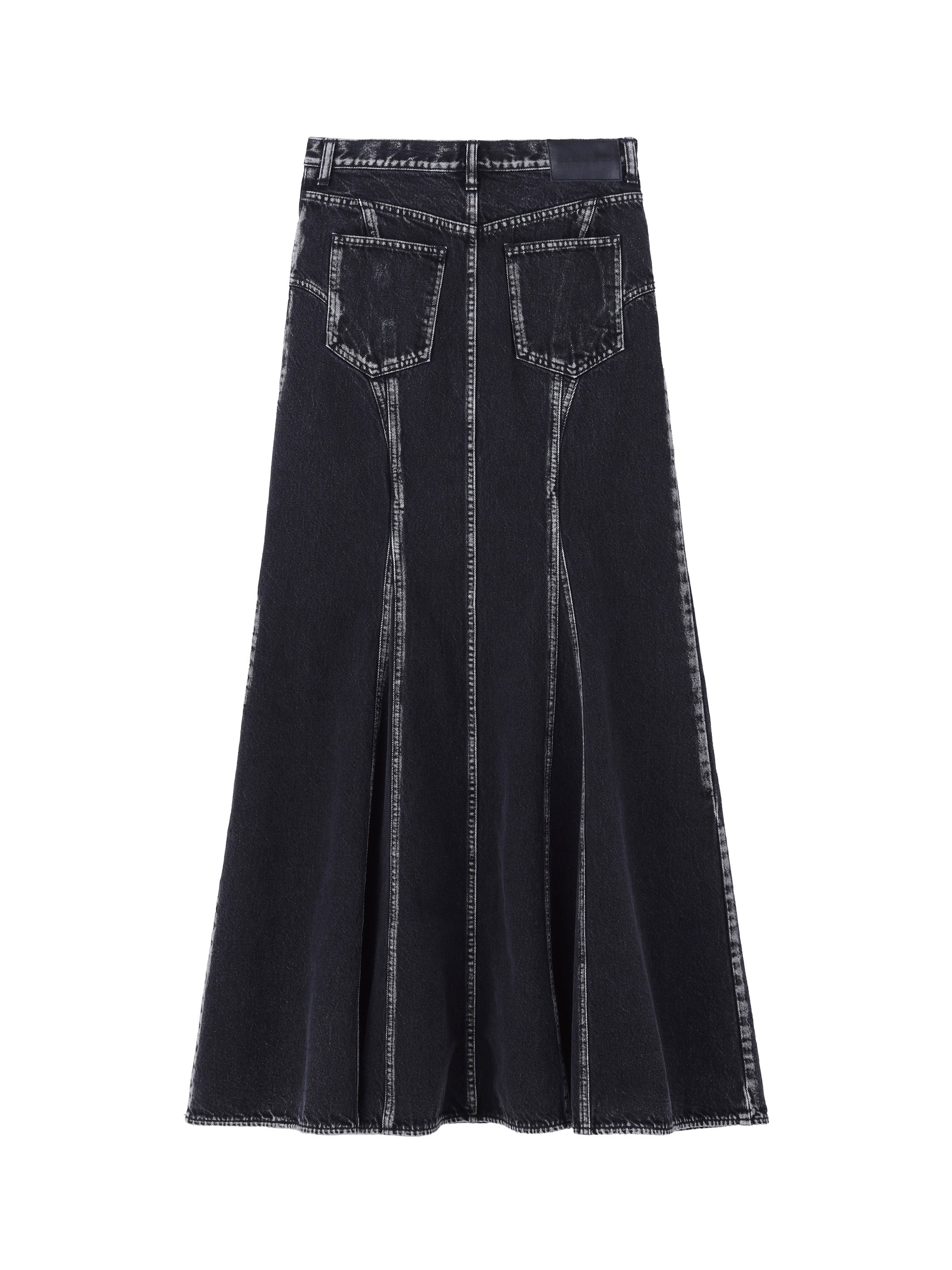 WASHED DENIM MERMAID LINE SKIRT