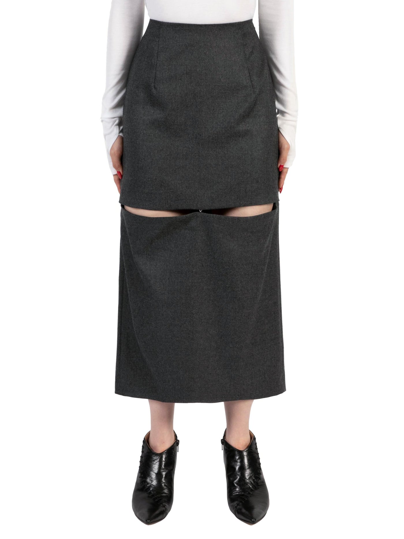 Wool flannel cut-off skirt – JOHN LAWRENCE SULLIVAN