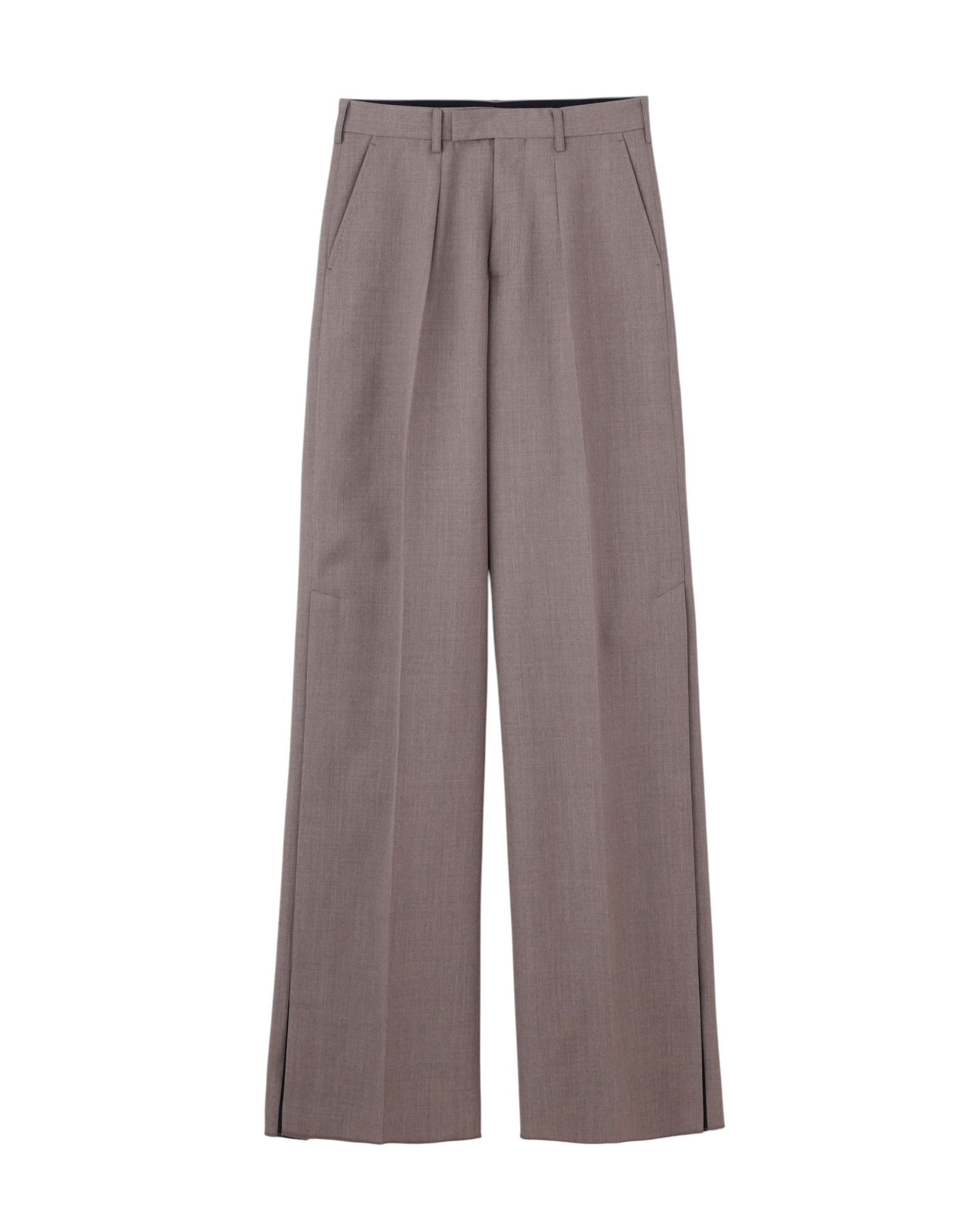 WOOL GABARDINE SLIT TROUSERS