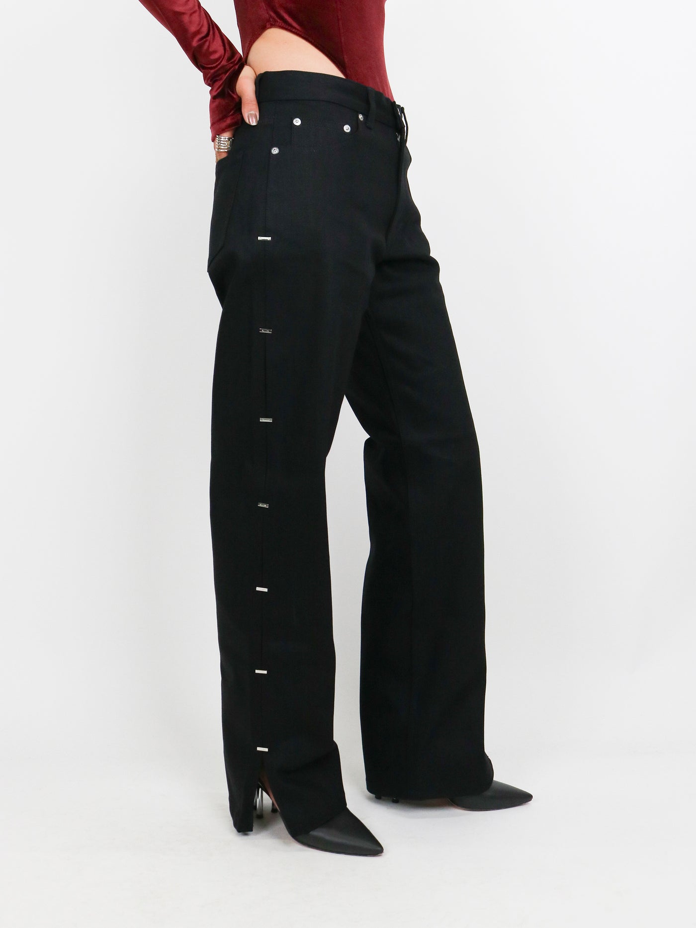 RIGID DENIM METAL LINE PANTS