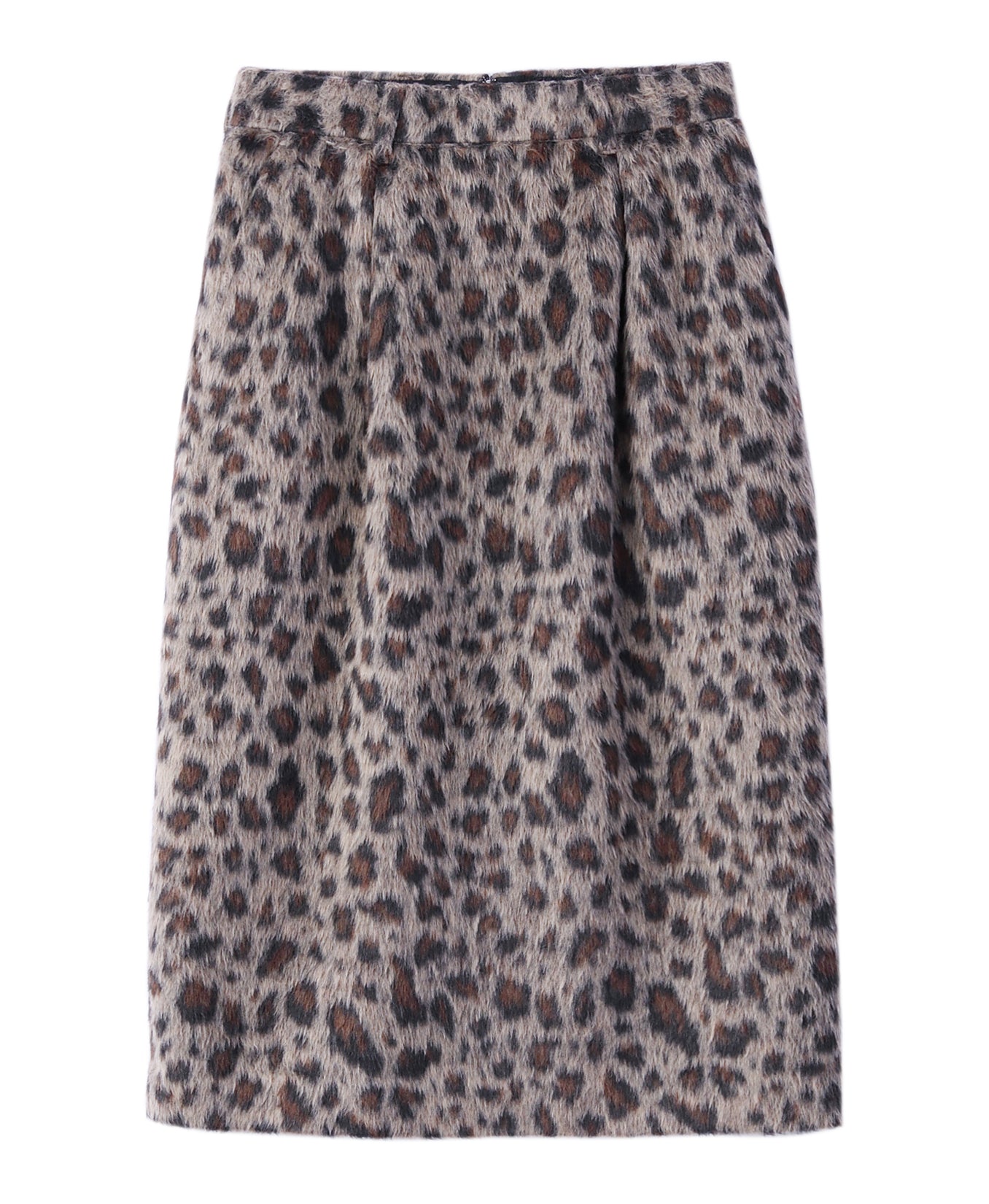 LEOPARD SHAGGY TUCKED SKIRT
