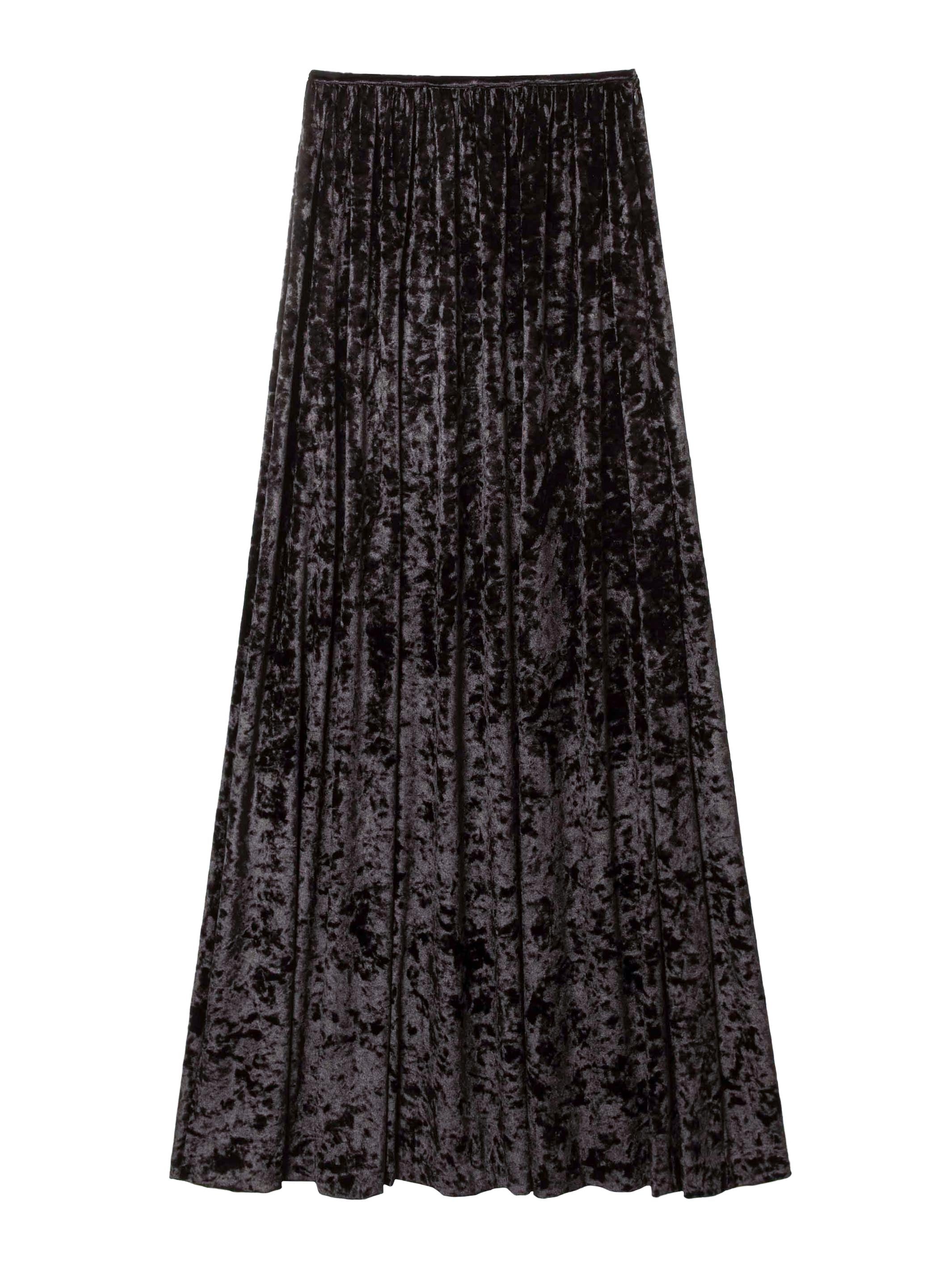 VELOUR JERSEY GATHER SKIRT