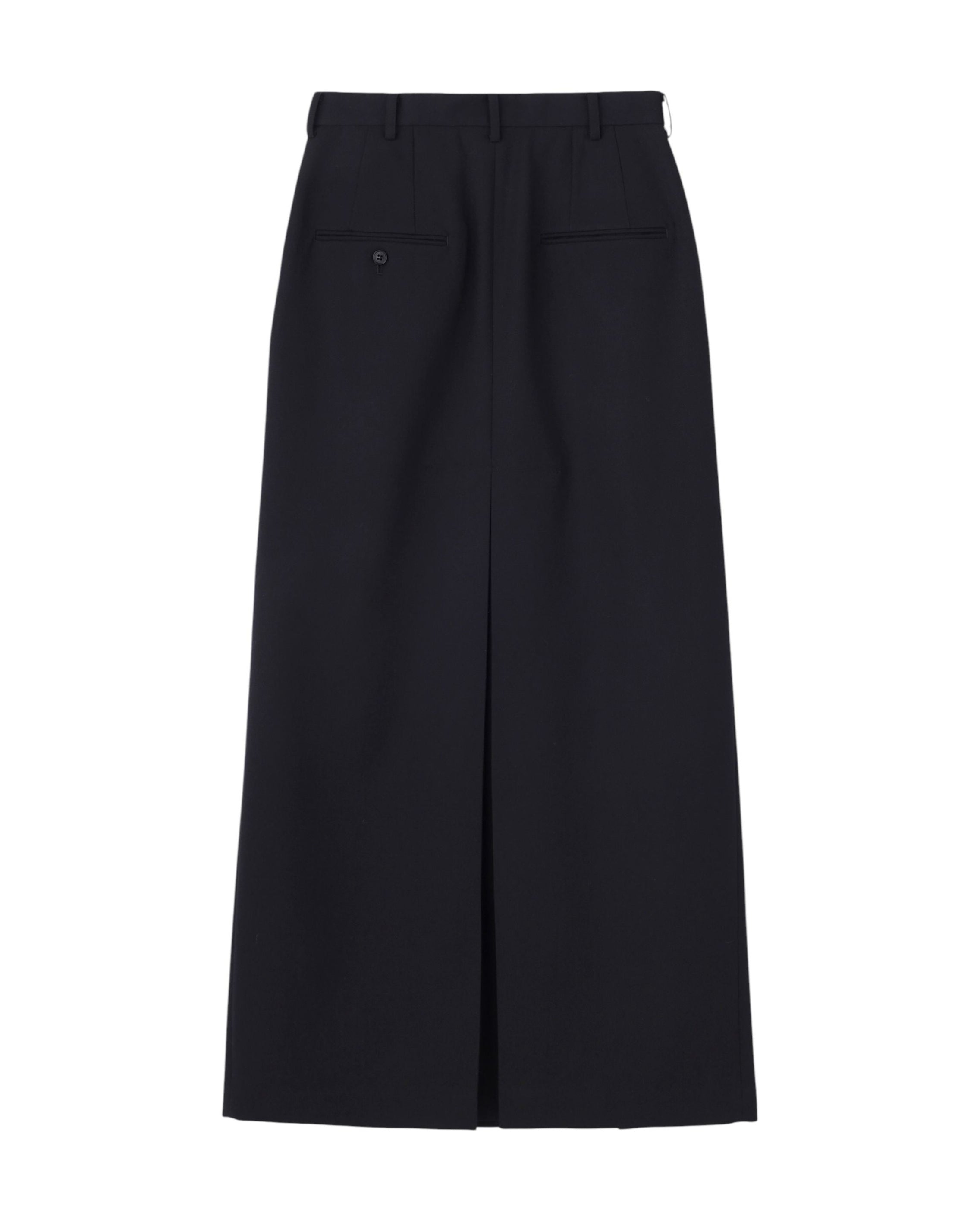 WOOL GABARDINE SLIT SKIRT