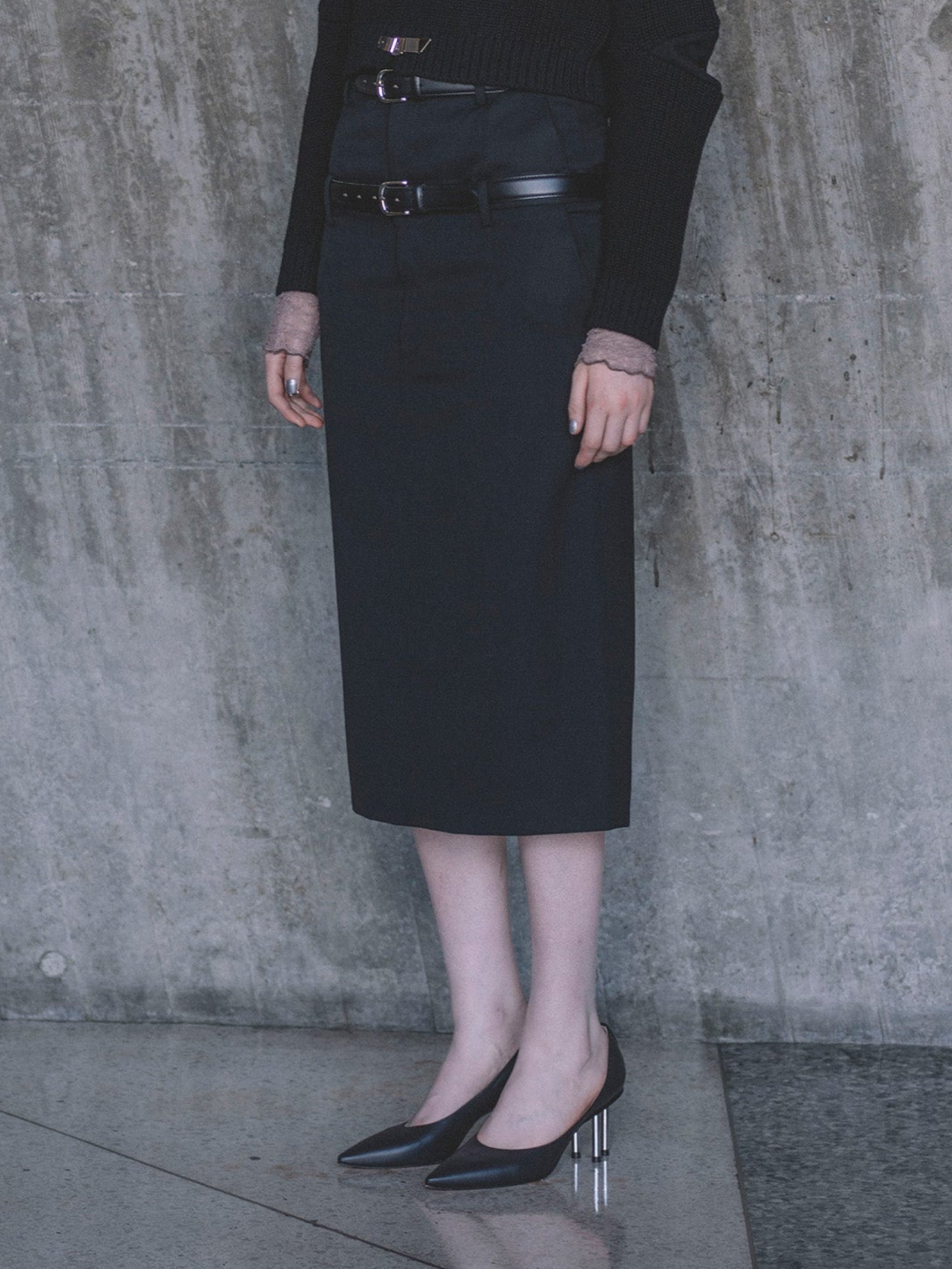 Wool Stacked Skirt