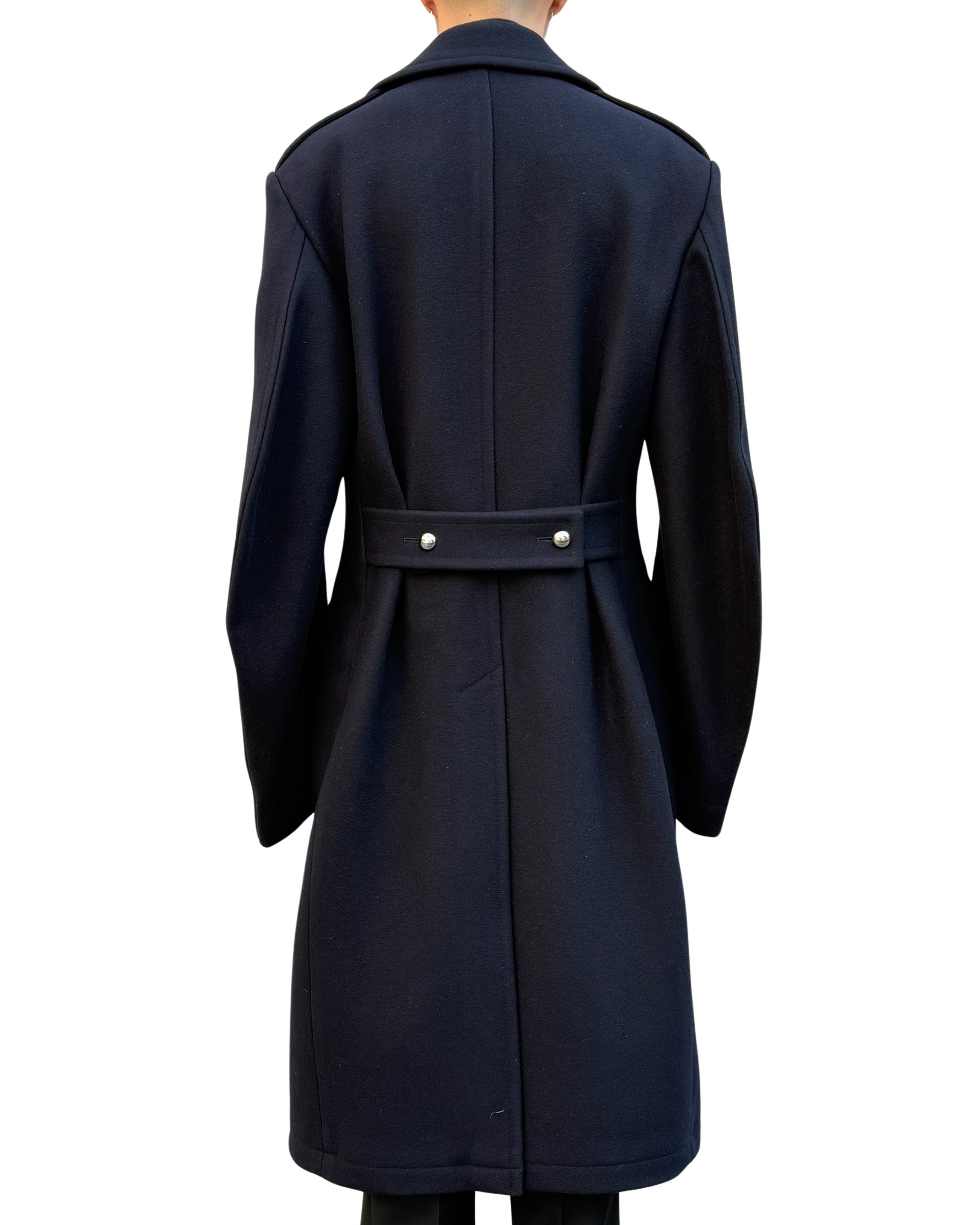 MELTON MASSIVE ROUNDED SLEEVE DOUBLE BREASTED COAT