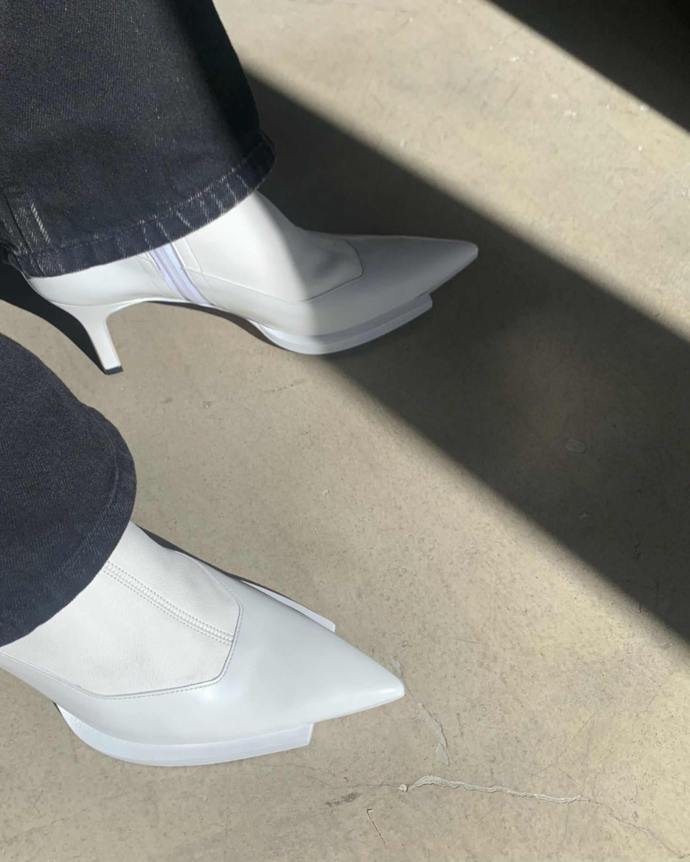 Womens Cut Off Sole Boots | White