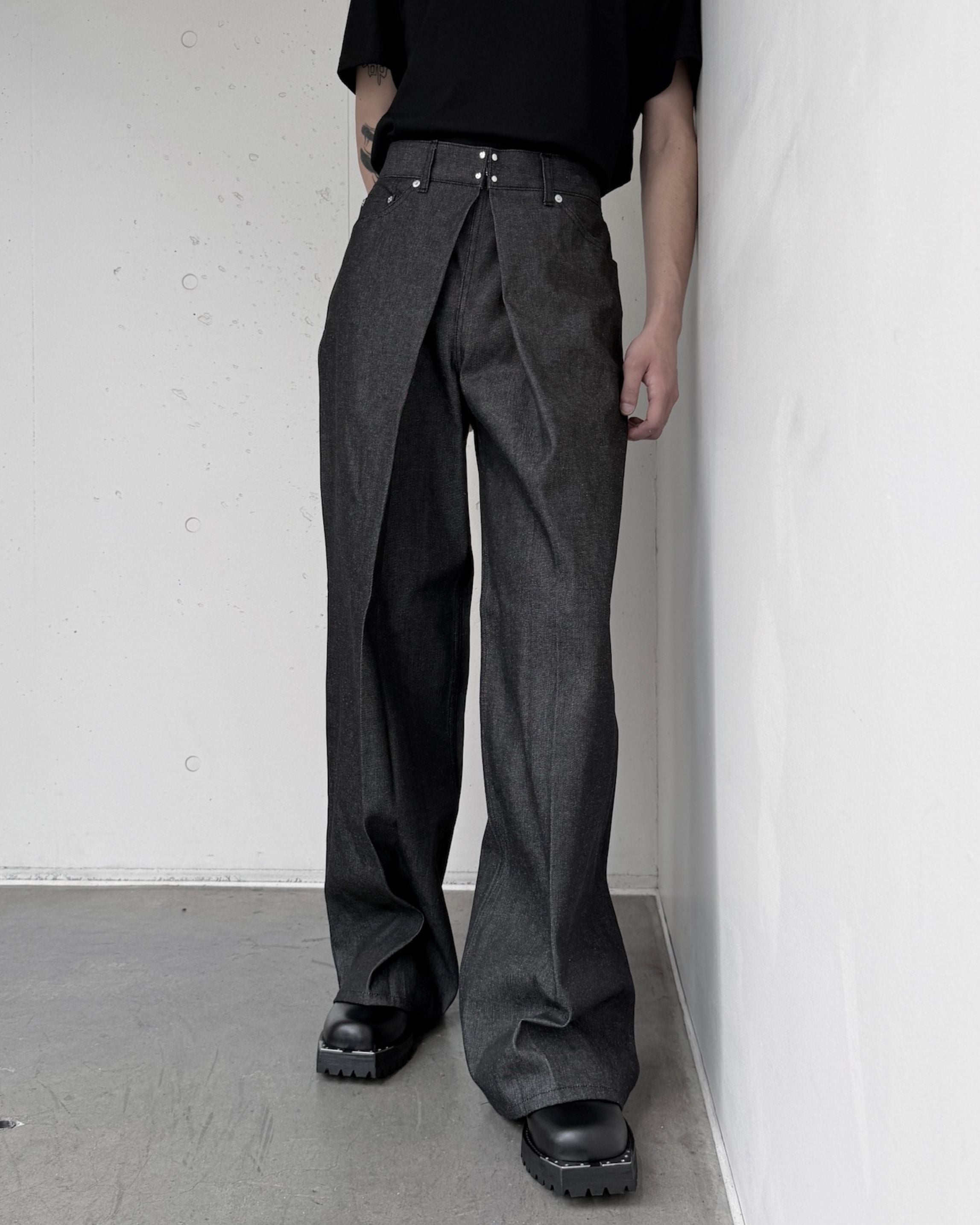 RIGID DENIM WIDE PANTS