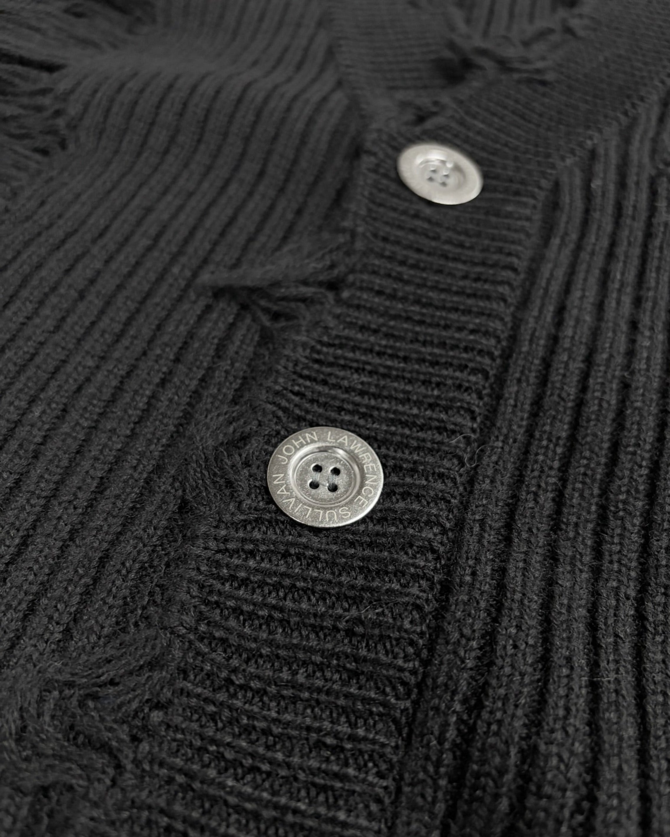 DAMAGED RIB KNIT CARDIGAN