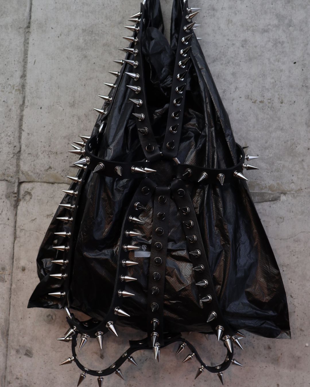 STUDDED LEATHER HARNESS BAG