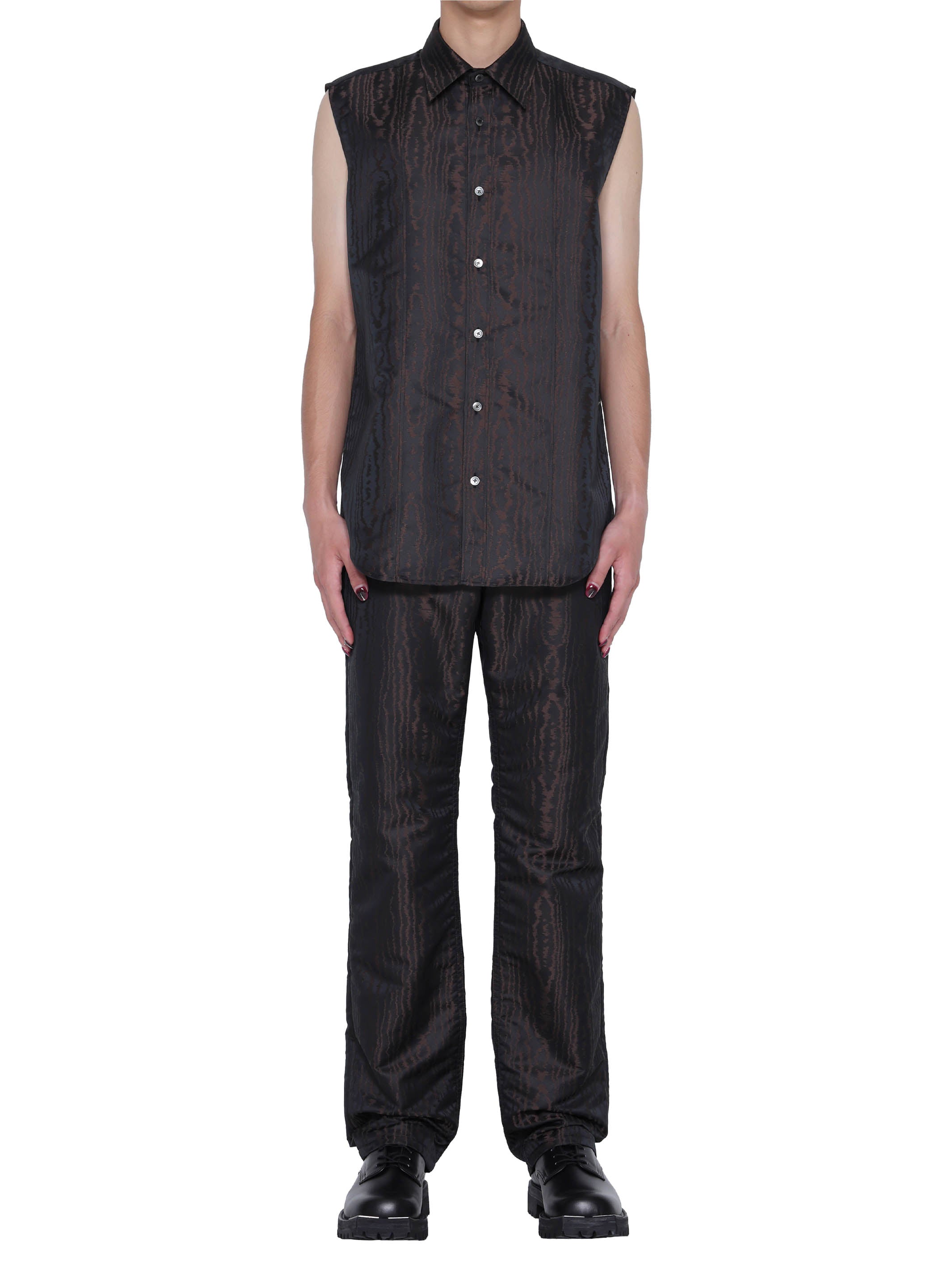 Moire Jacquard Sleevels Shirt