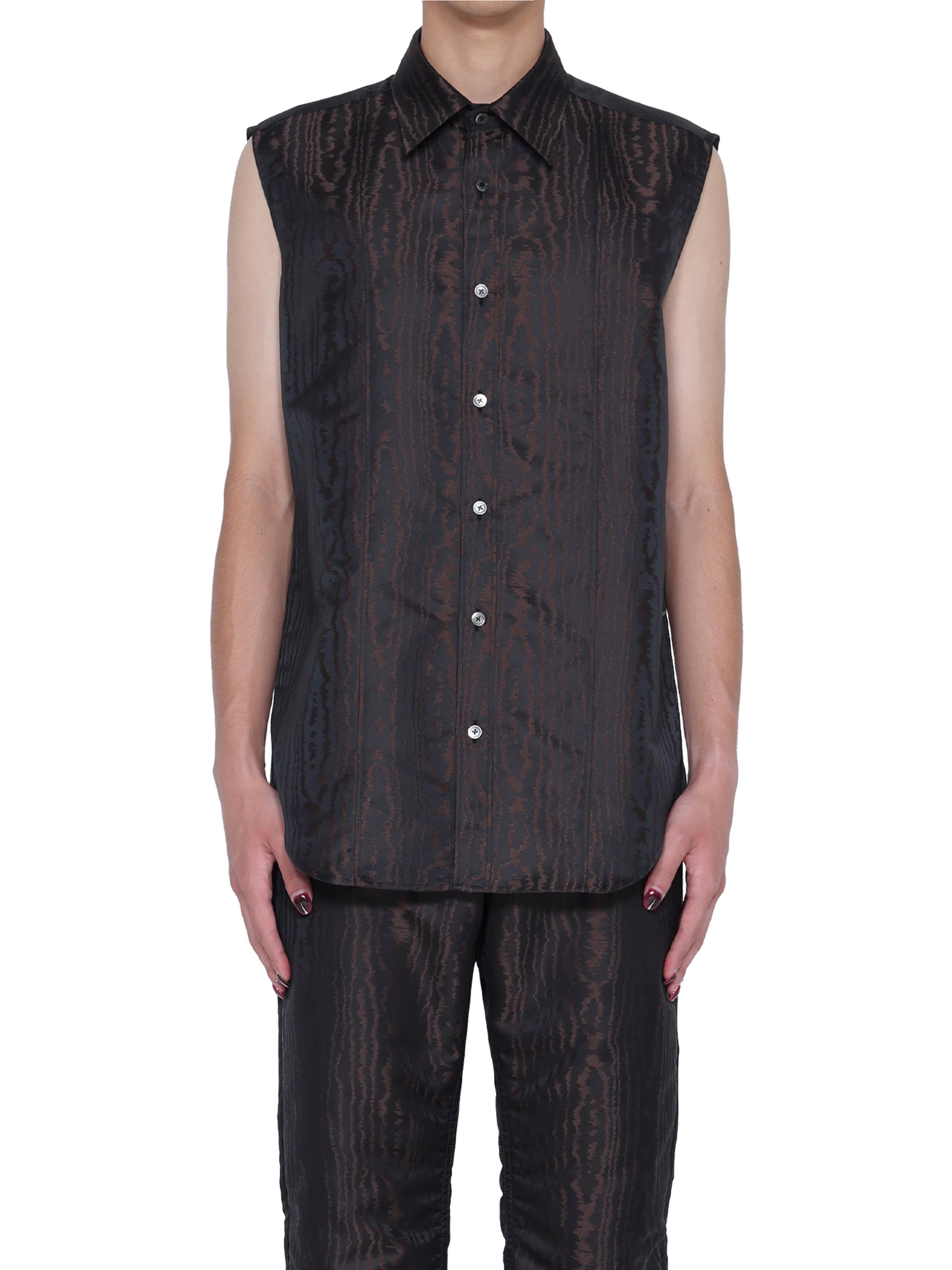 Moire Jacquard Sleevels Shirt