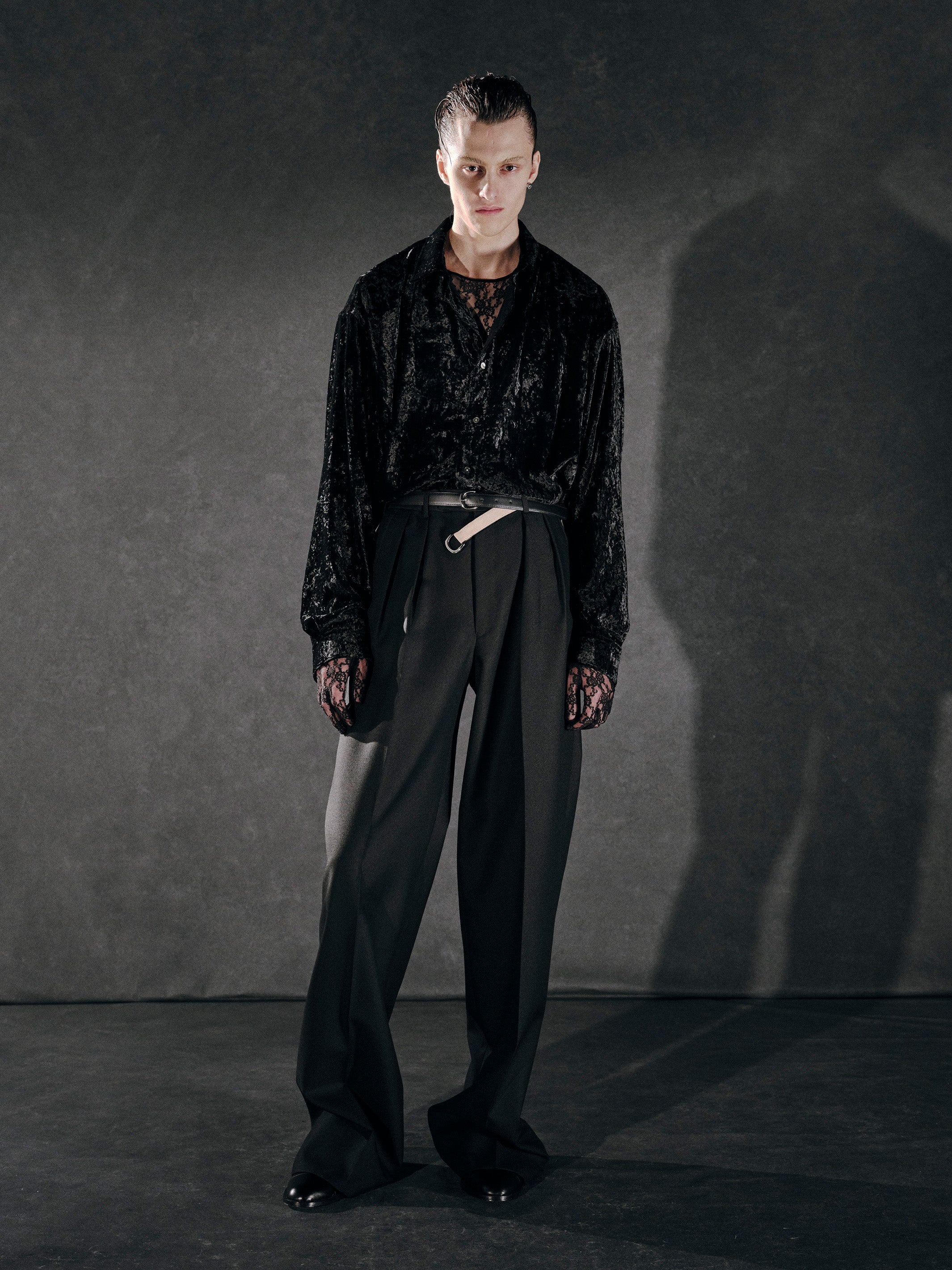 Crushed Velvet OversideD Shirt