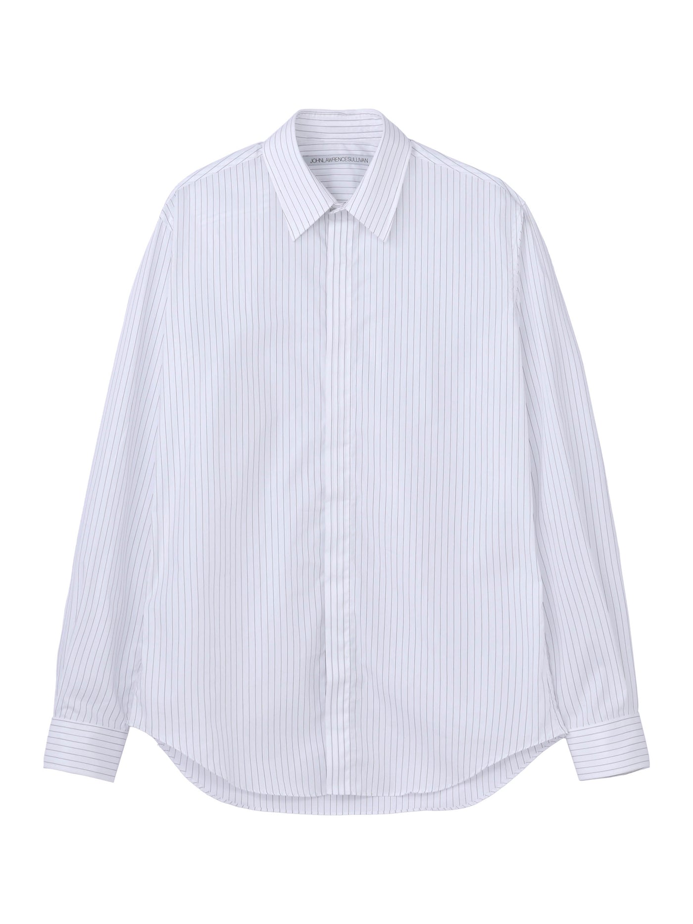 Stripe broadcloth regular collar shirt