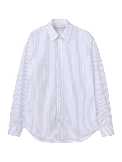 Stripe broadcloth regular collar shirt