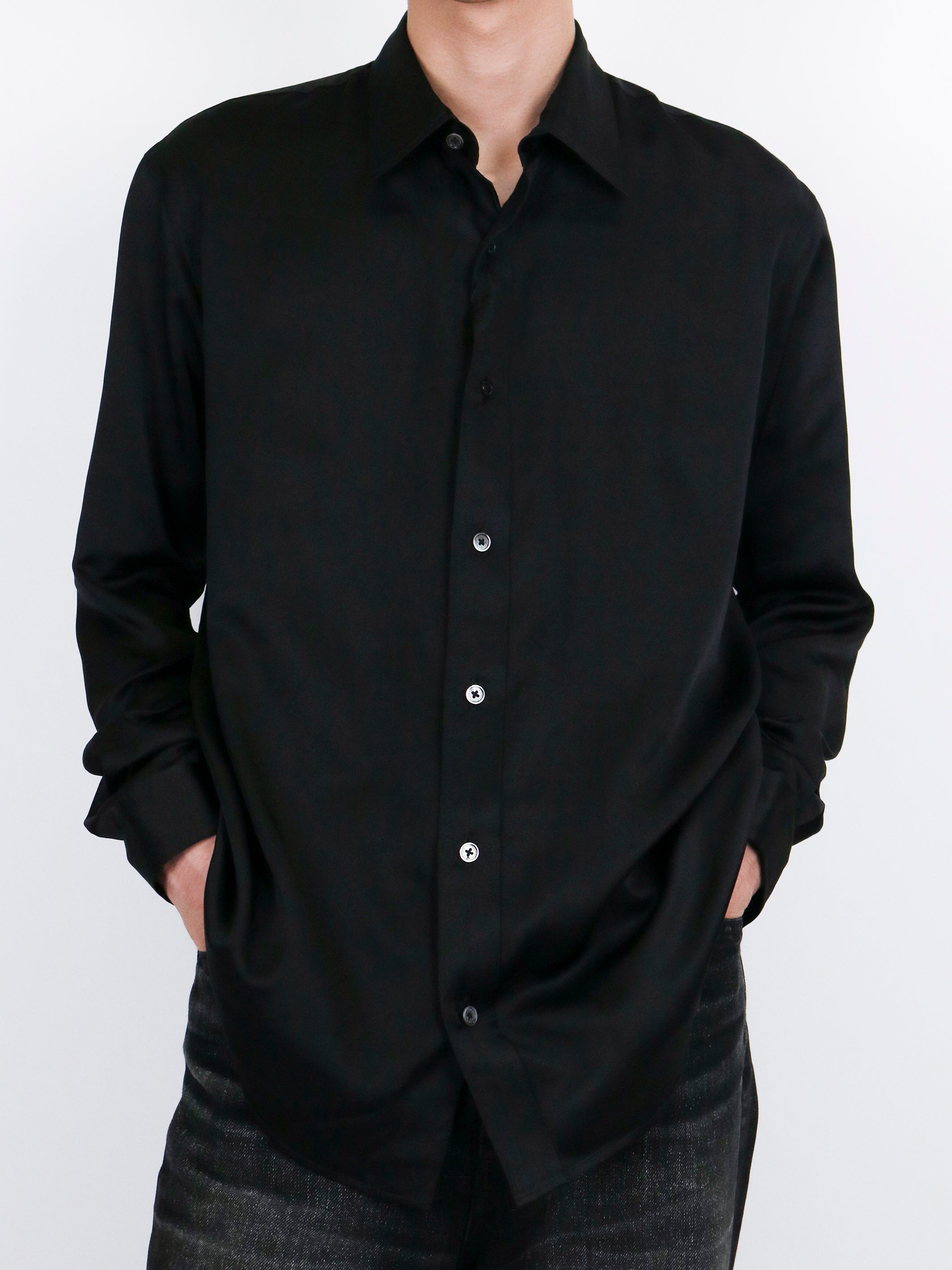 Satin Regular Collar Shirt