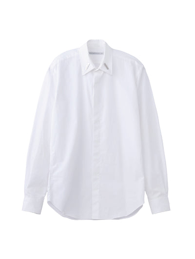 BROADCLOTH REGULAR COLLAR SHIRT WITH COLLAR STIFFENERS