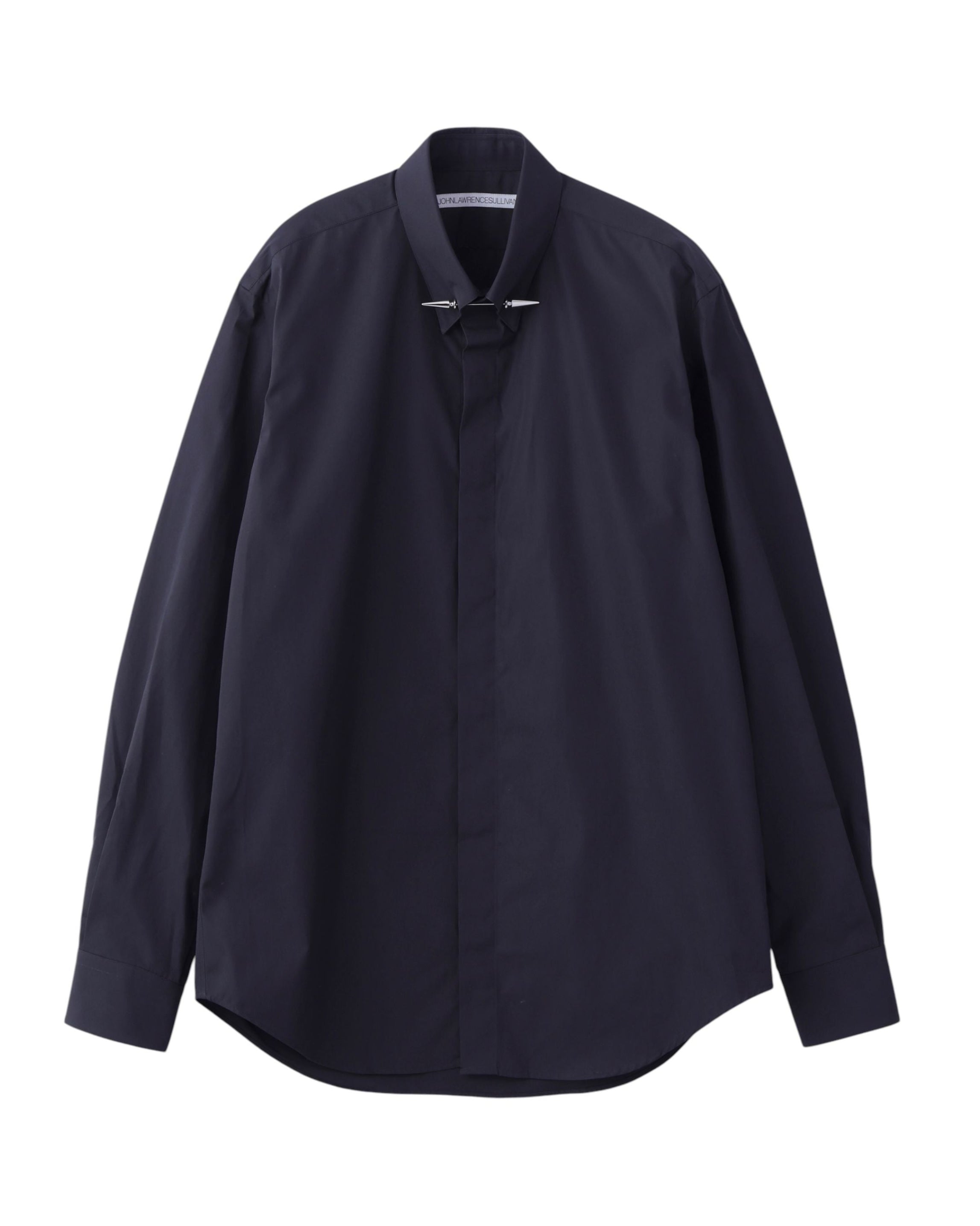 BROADCLOTH PIN-HOLE COLLAR SHIRT WITH STUD PIN