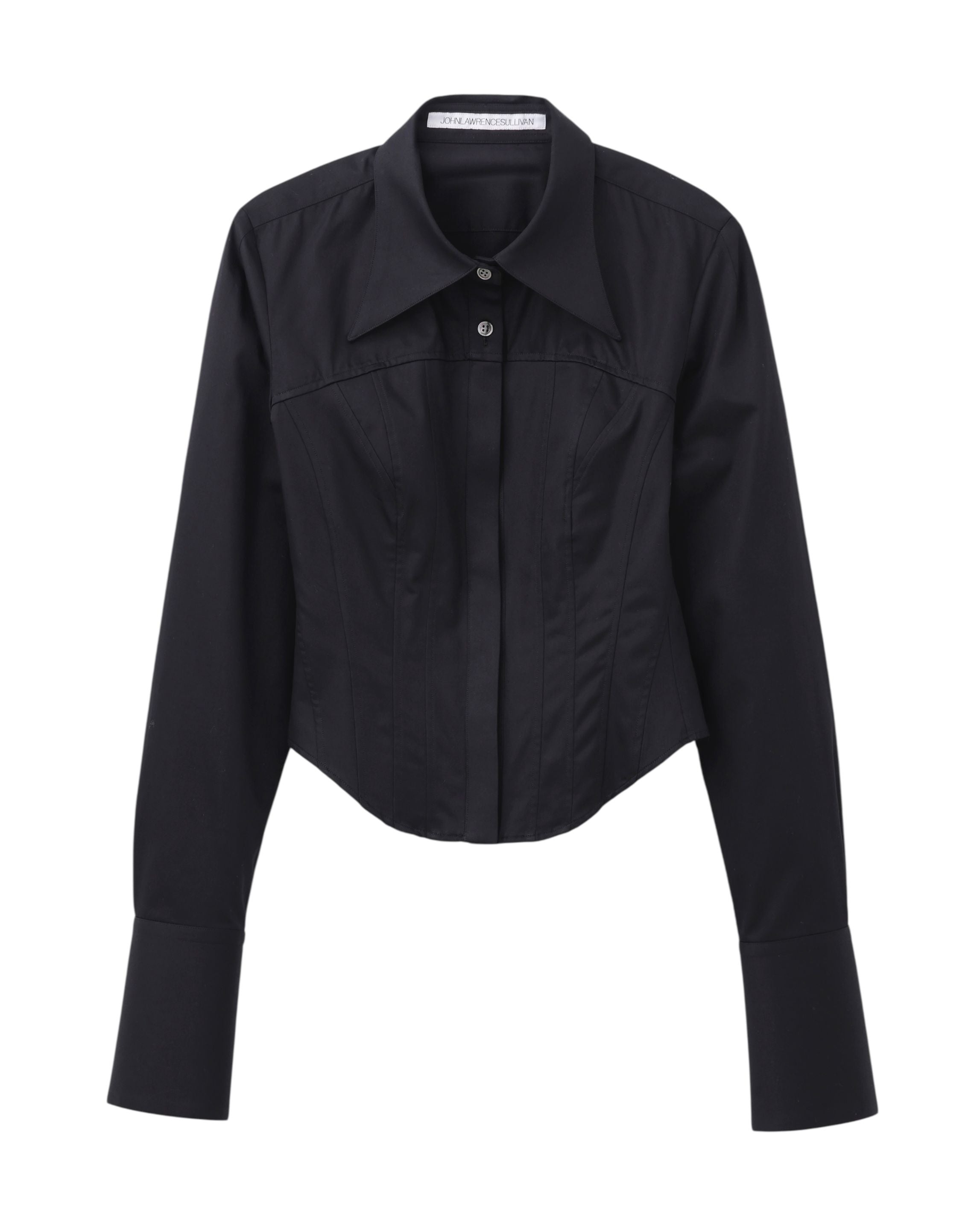 COTTON SATIN CORSET SHIRT