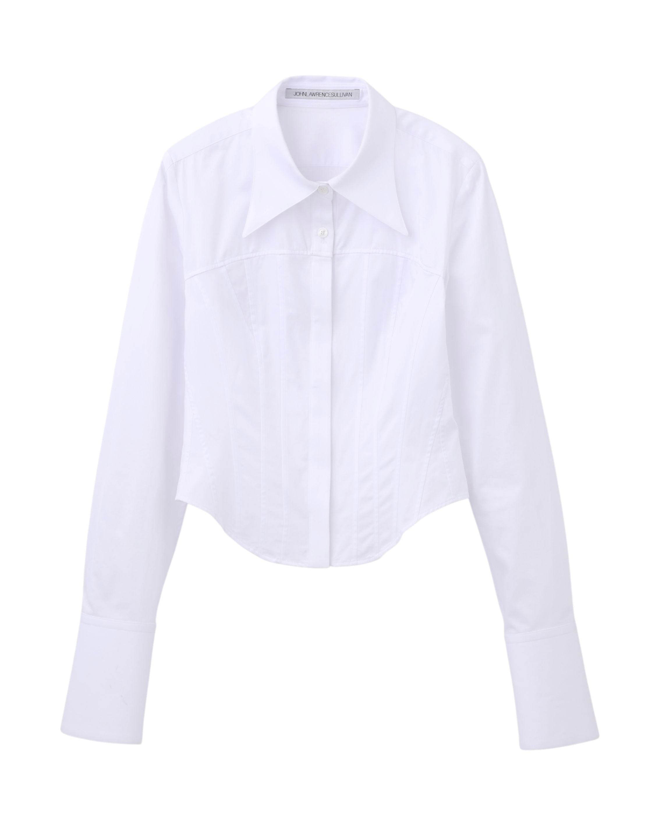 COTTON SATIN CORSET SHIRT