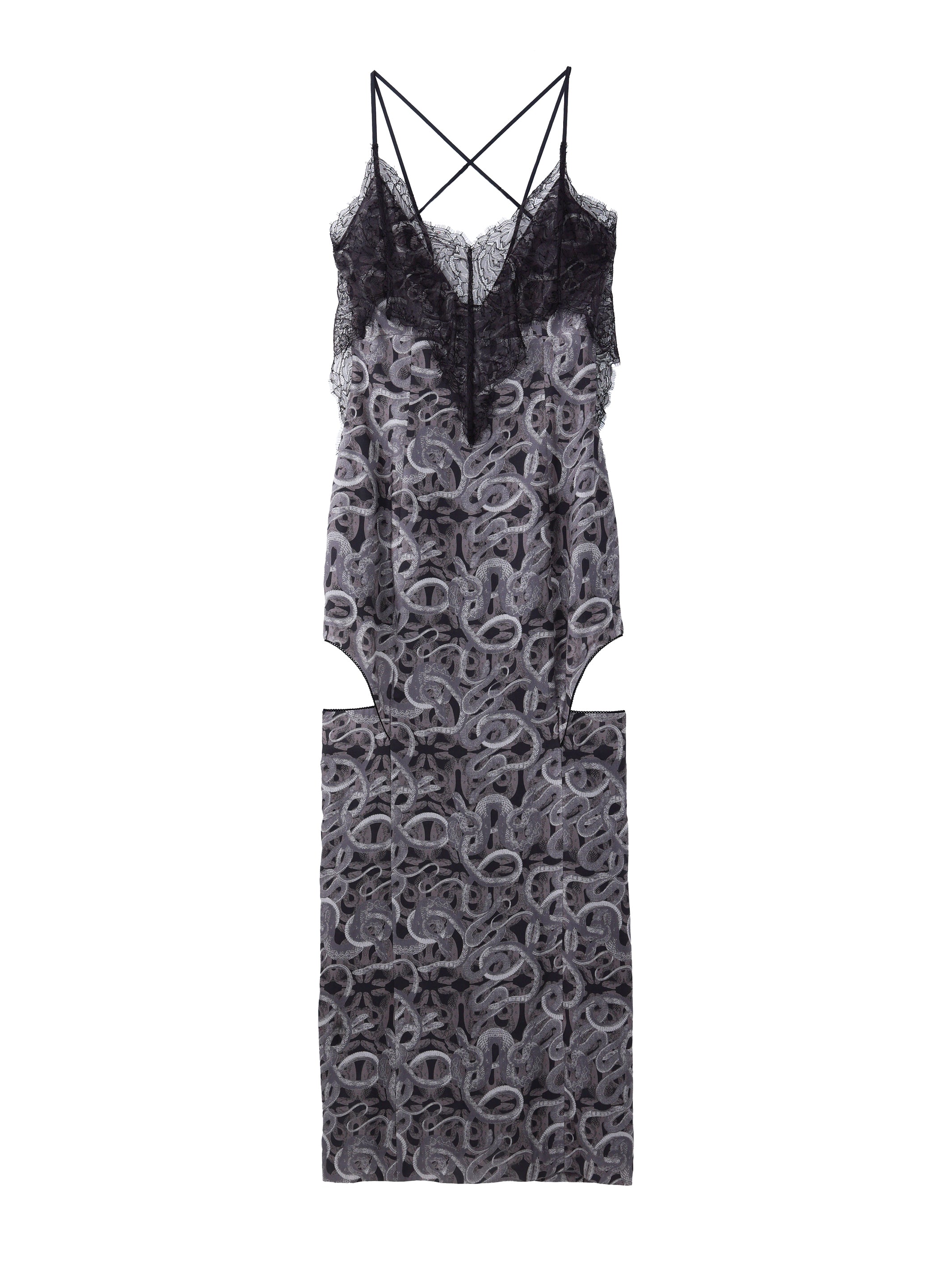 ALL OVER PRINT PENTAGON SLIP DRESS