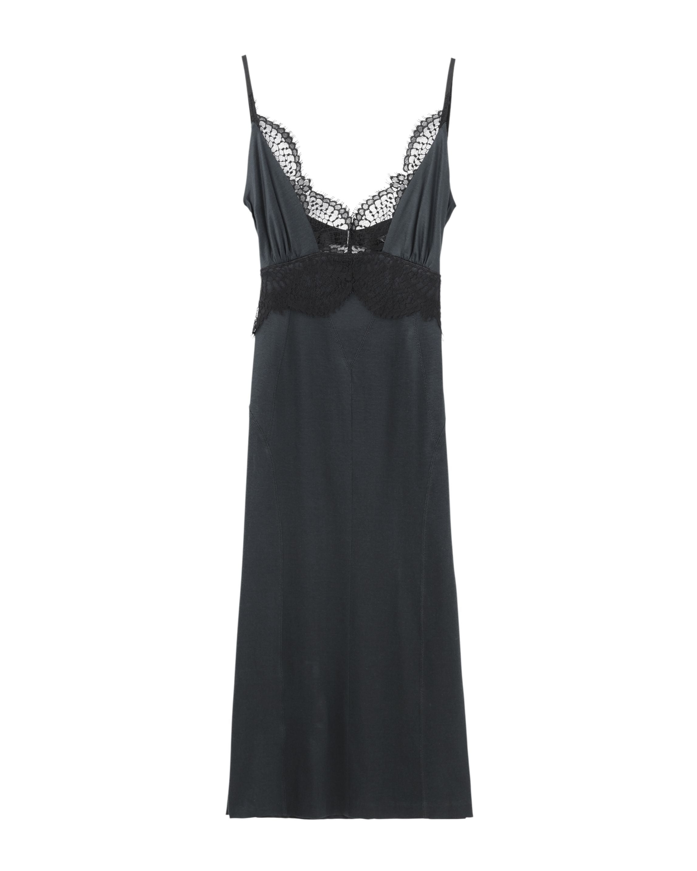 JERSEY & LACE COMBINATION SLIP DRESS