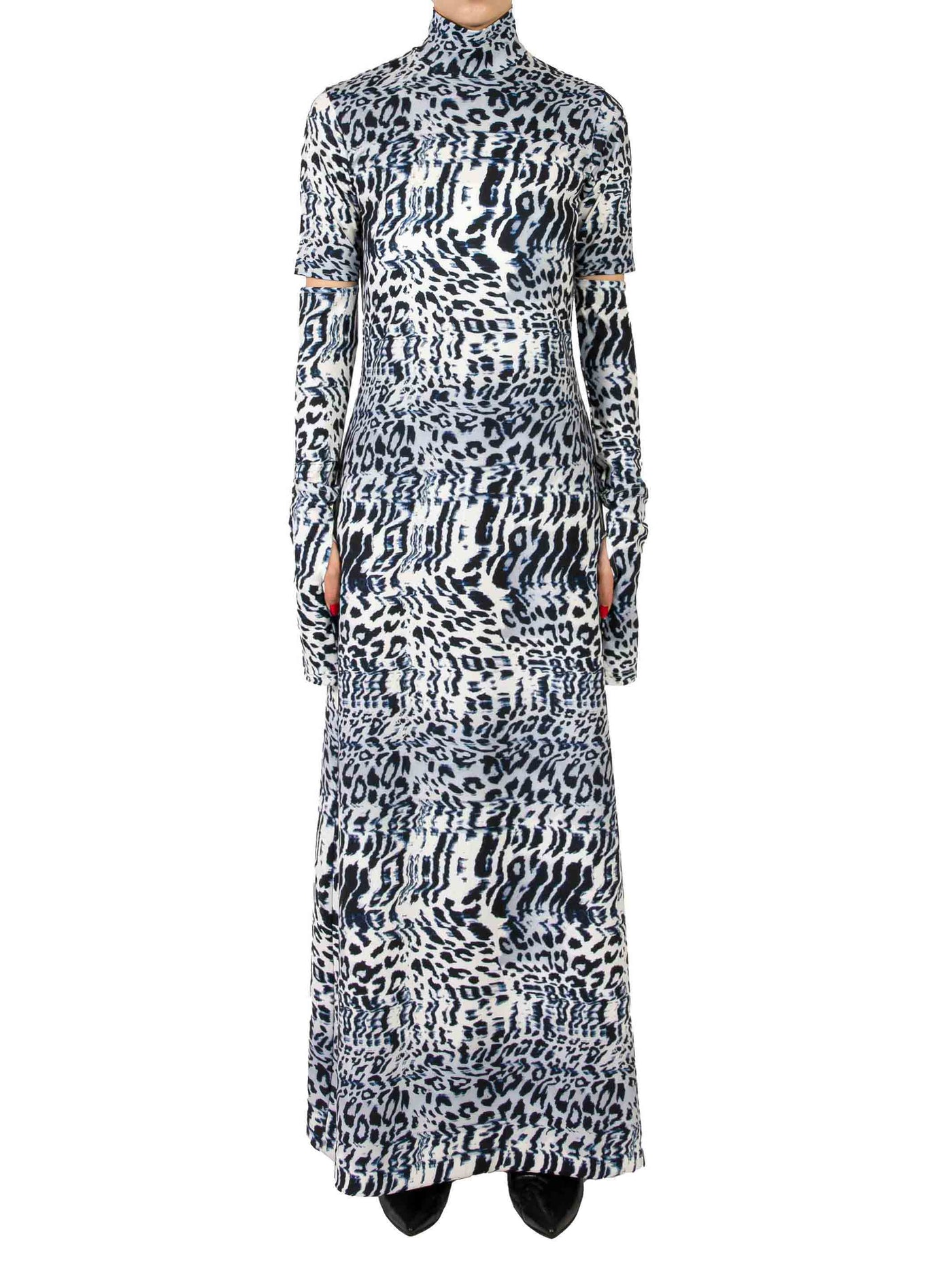 Leopard print cut-off dress