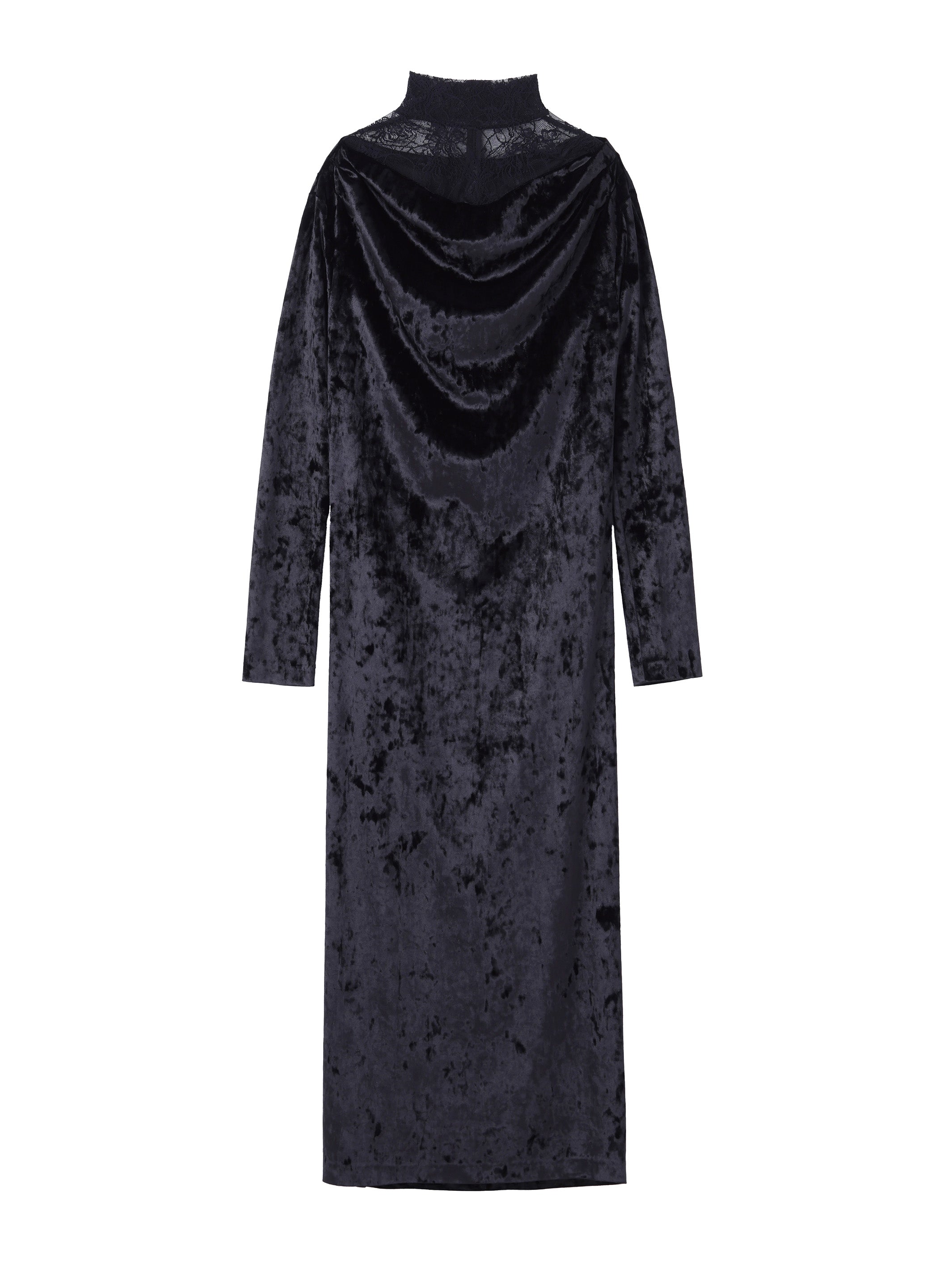 CRUSHED VELOUR GATHERED DRESS