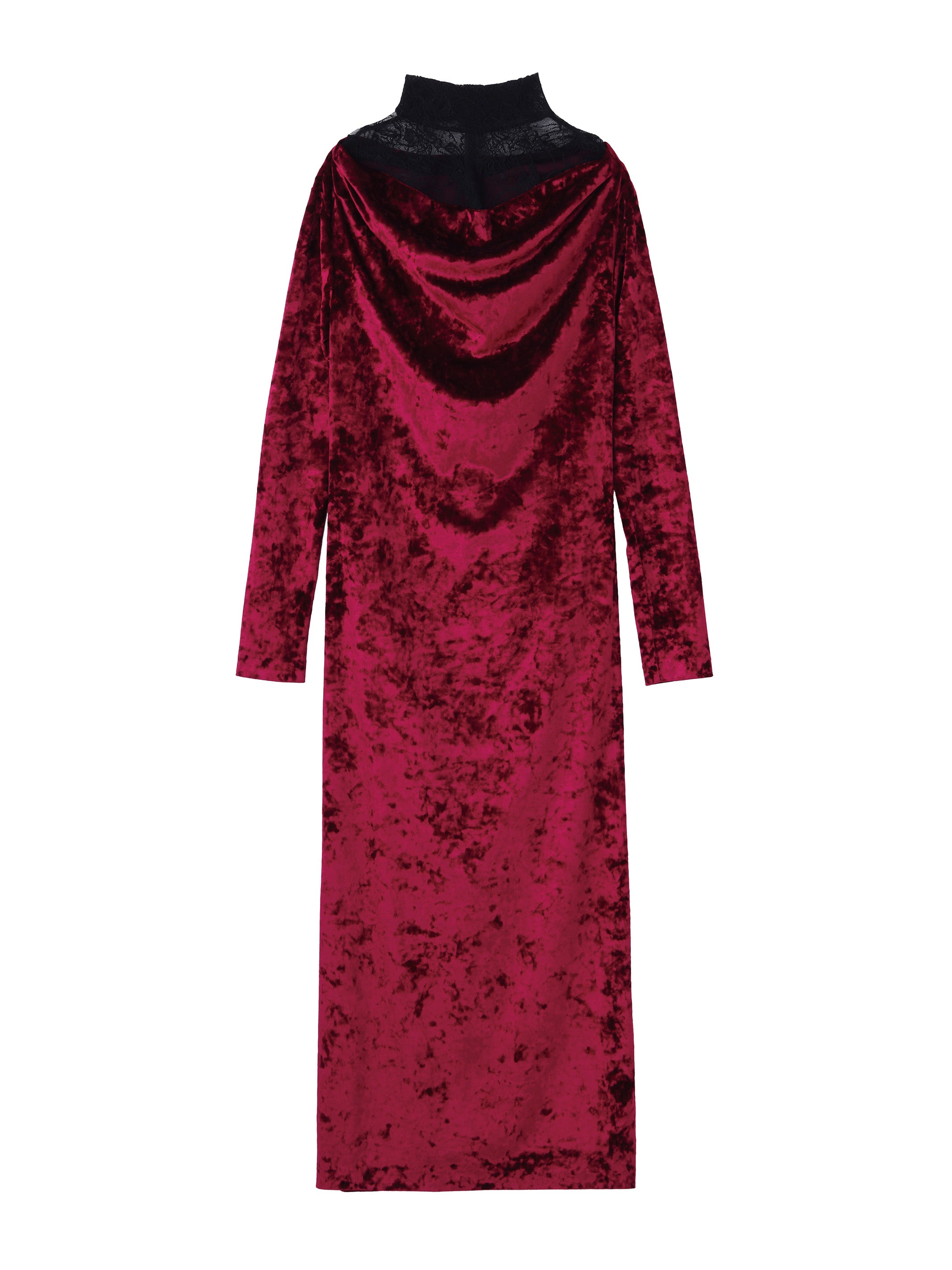 CRUSHED VELOUR GATHERED DRESS