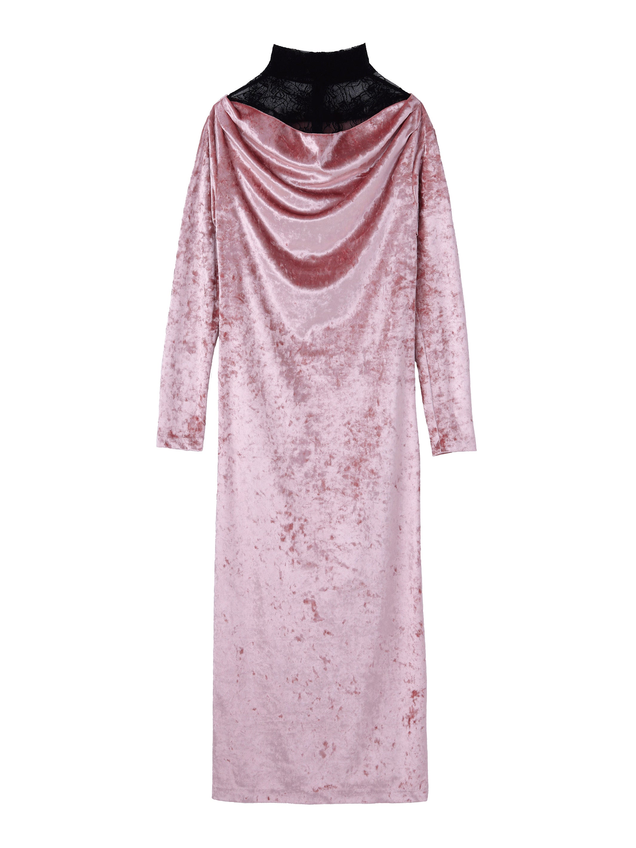 CRUSHED VELOUR GATHERED DRESS