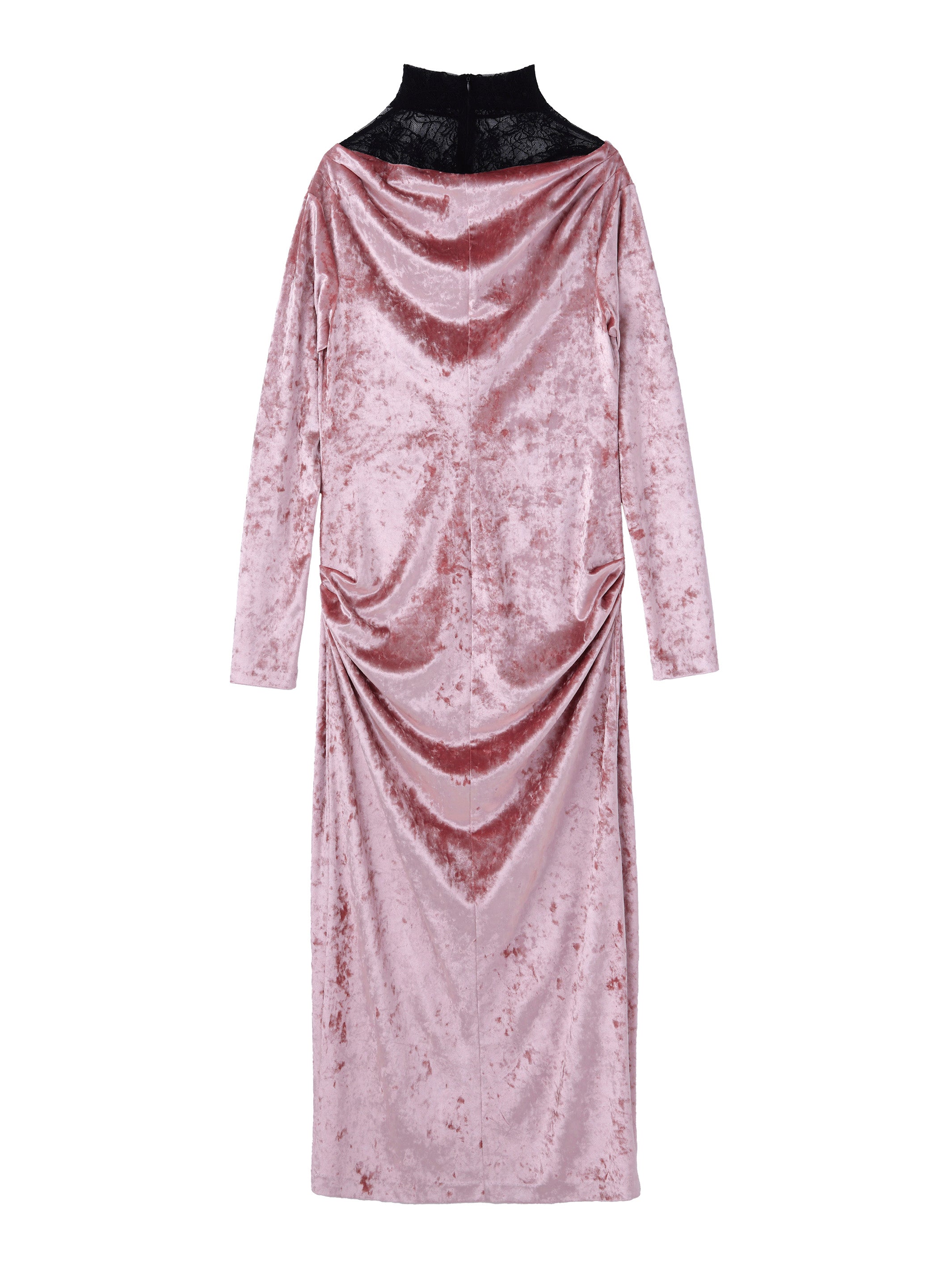 CRUSHED VELOUR GATHERED DRESS
