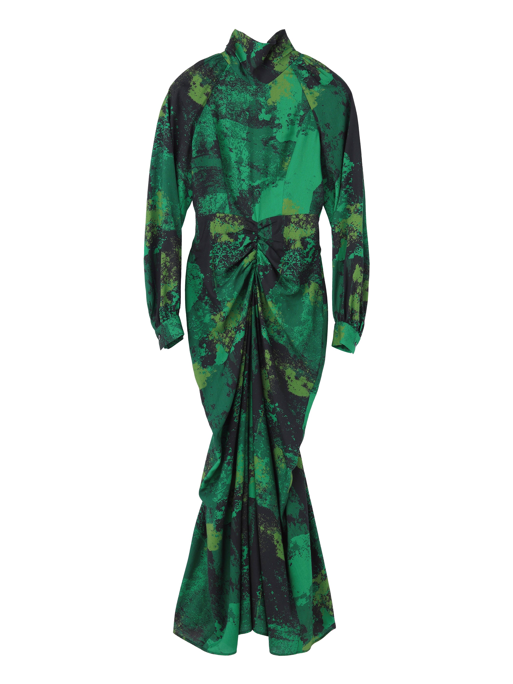 ALL OVER PRINT GATHERED DRESS