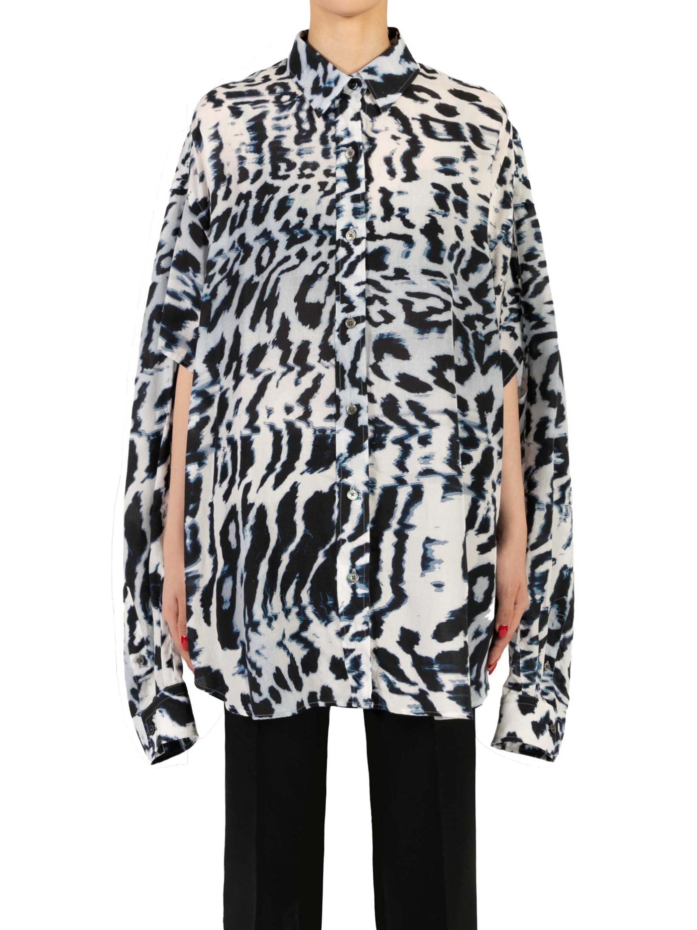 Leopard print cut-off shirt
