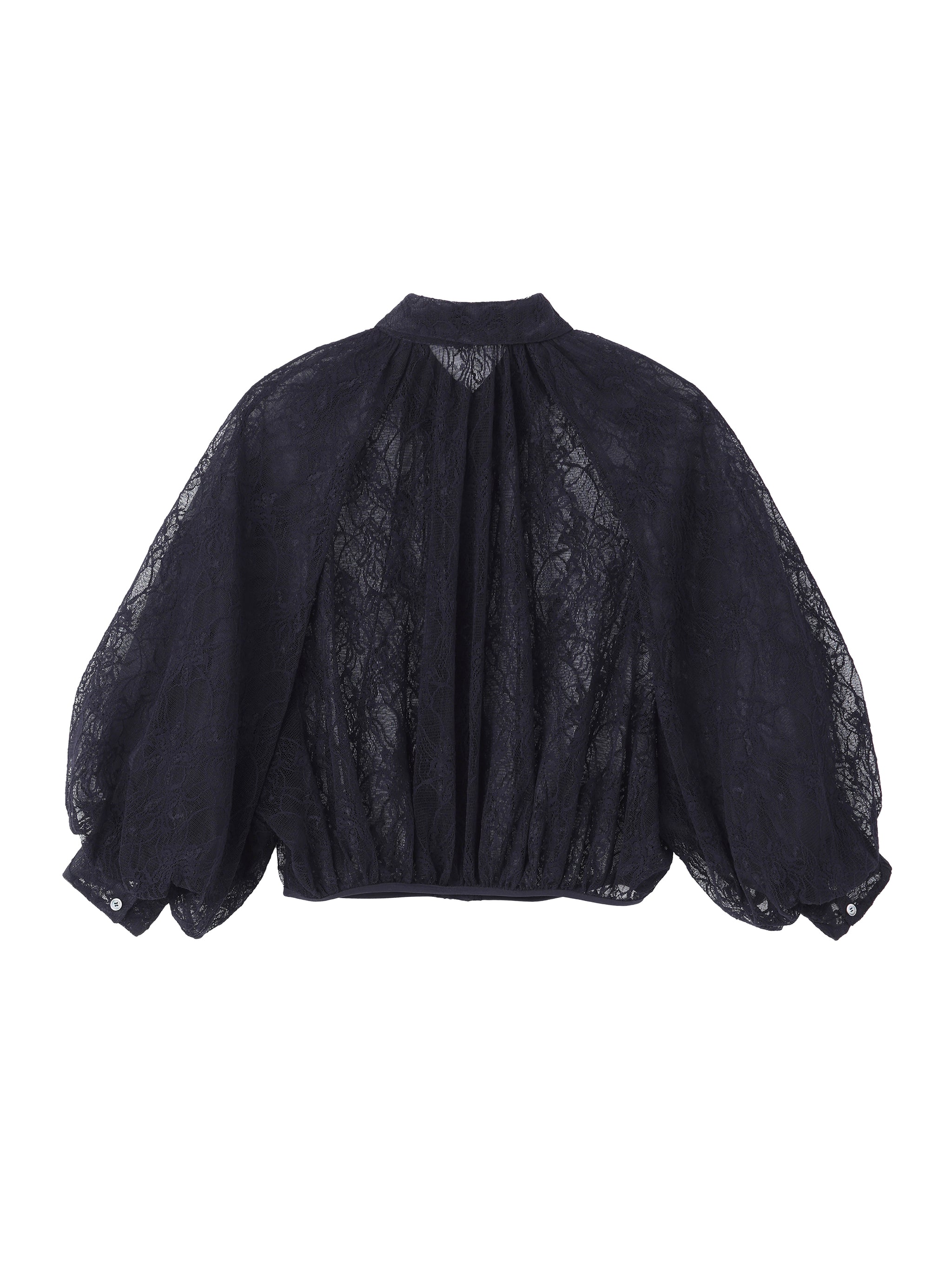 FROWER LACE BALLOON SLEEVE BLOUSE